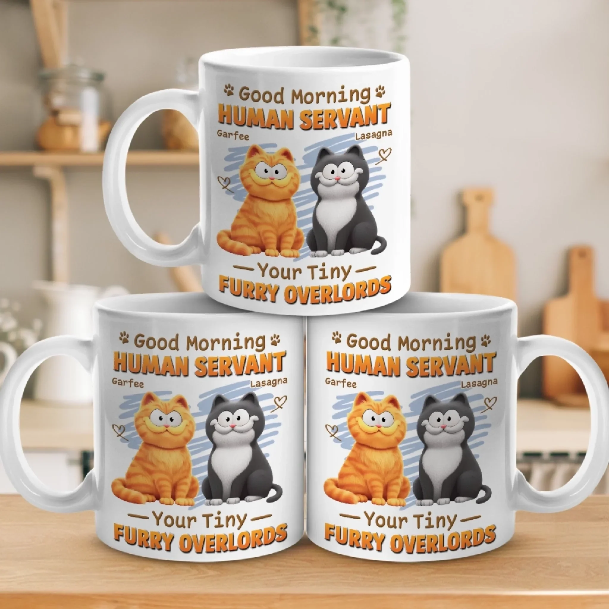 Custom Mug - Personalized Birthday Gifts For Cat Lovers, Cat Mom And Dad - Good Morning Human Servant - Image 4