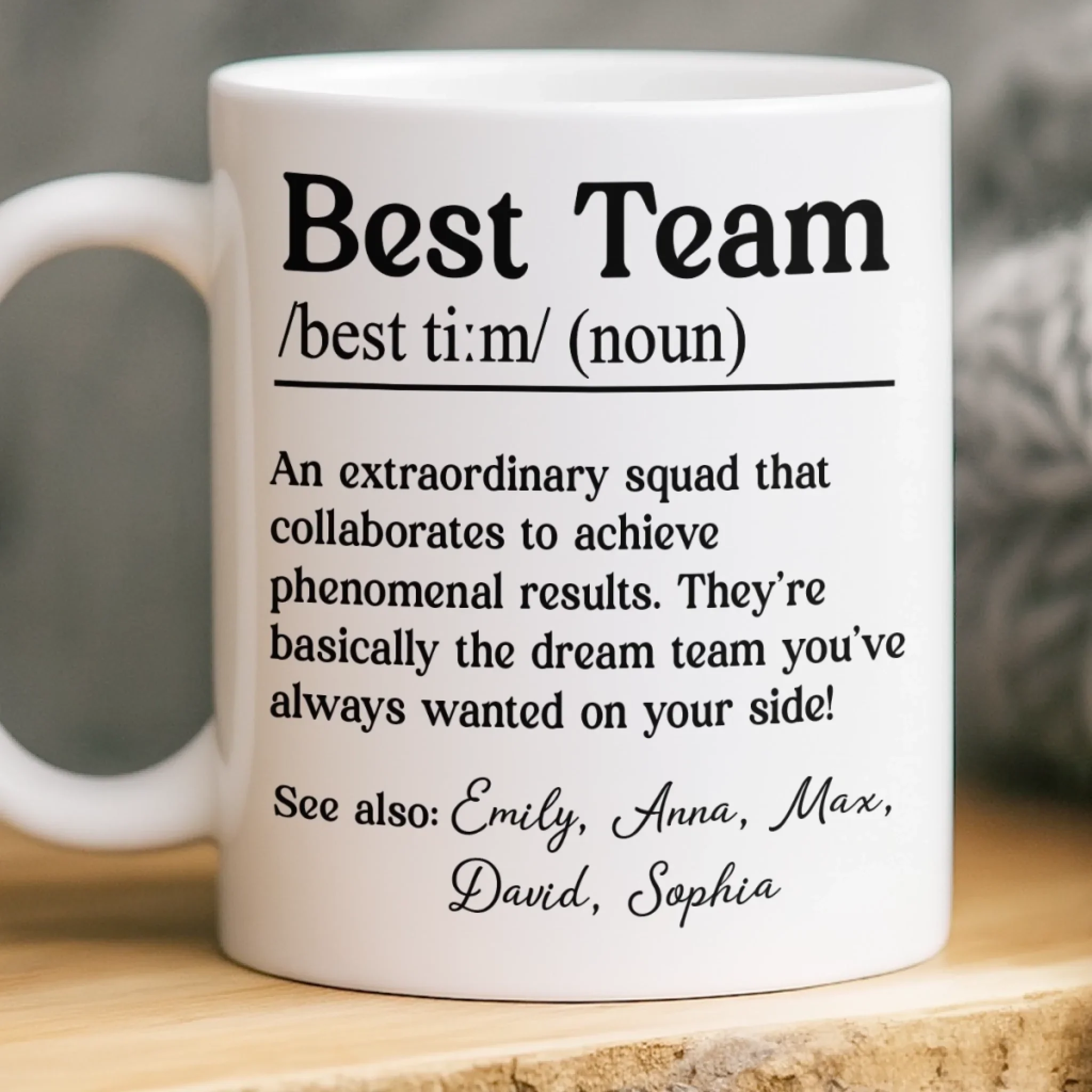 Custom Mug - Personalized Birthday Gifts For Coworker, Work Bestie - Dream Team - Image 3