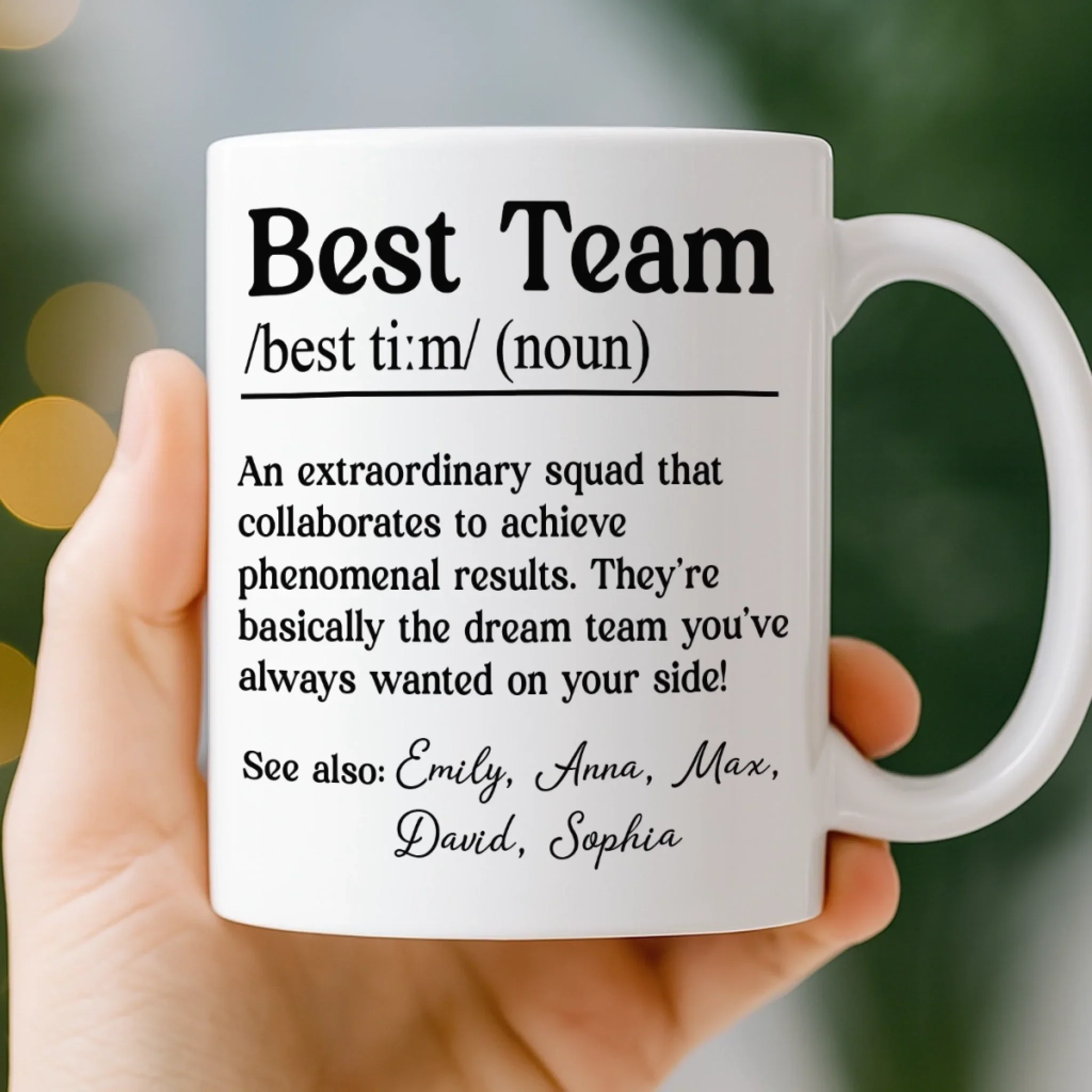 Custom Mug - Personalized Birthday Gifts For Coworker, Work Bestie - Dream Team - Image 4