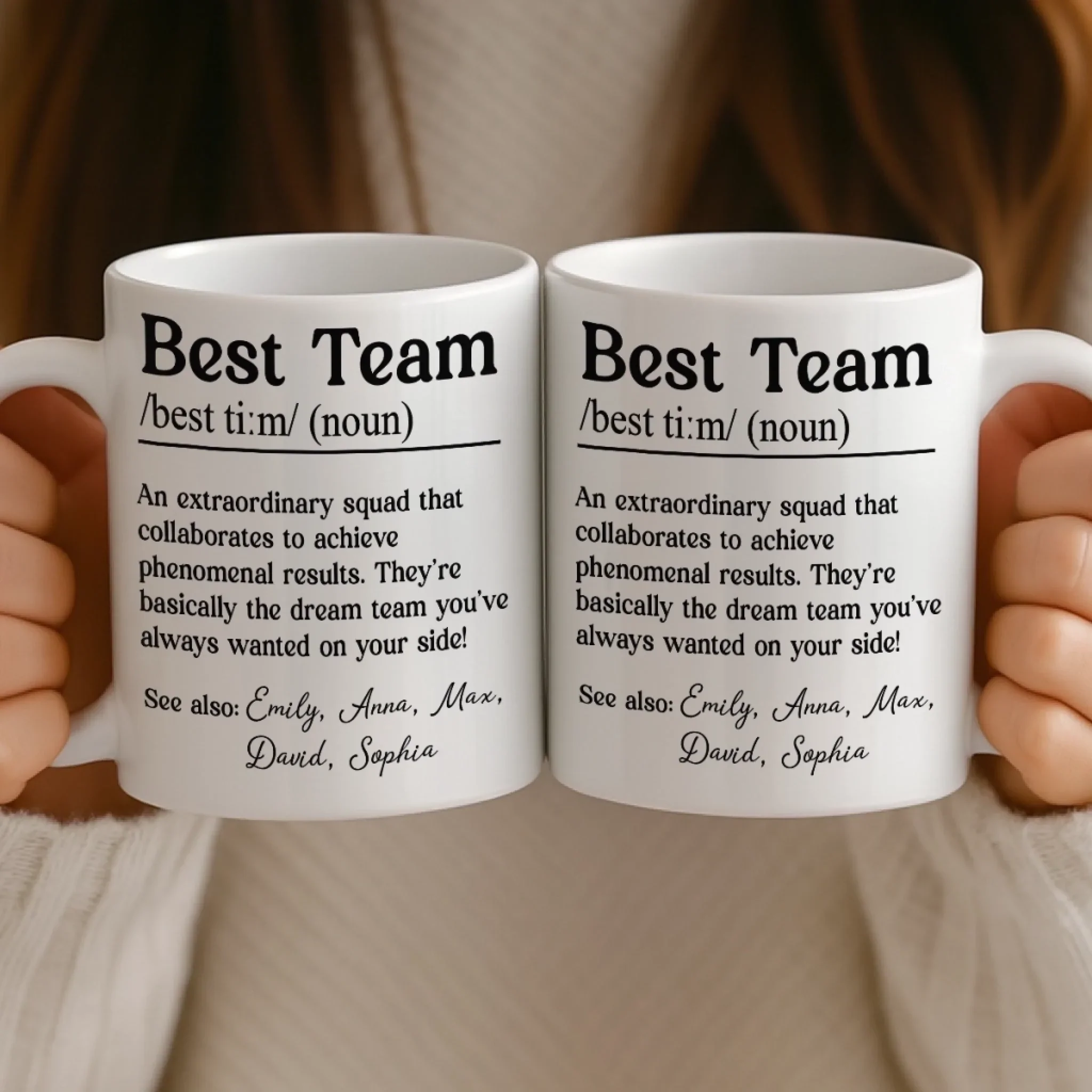 Custom Mug - Personalized Birthday Gifts For Coworker, Work Bestie - Dream Team - Image 5