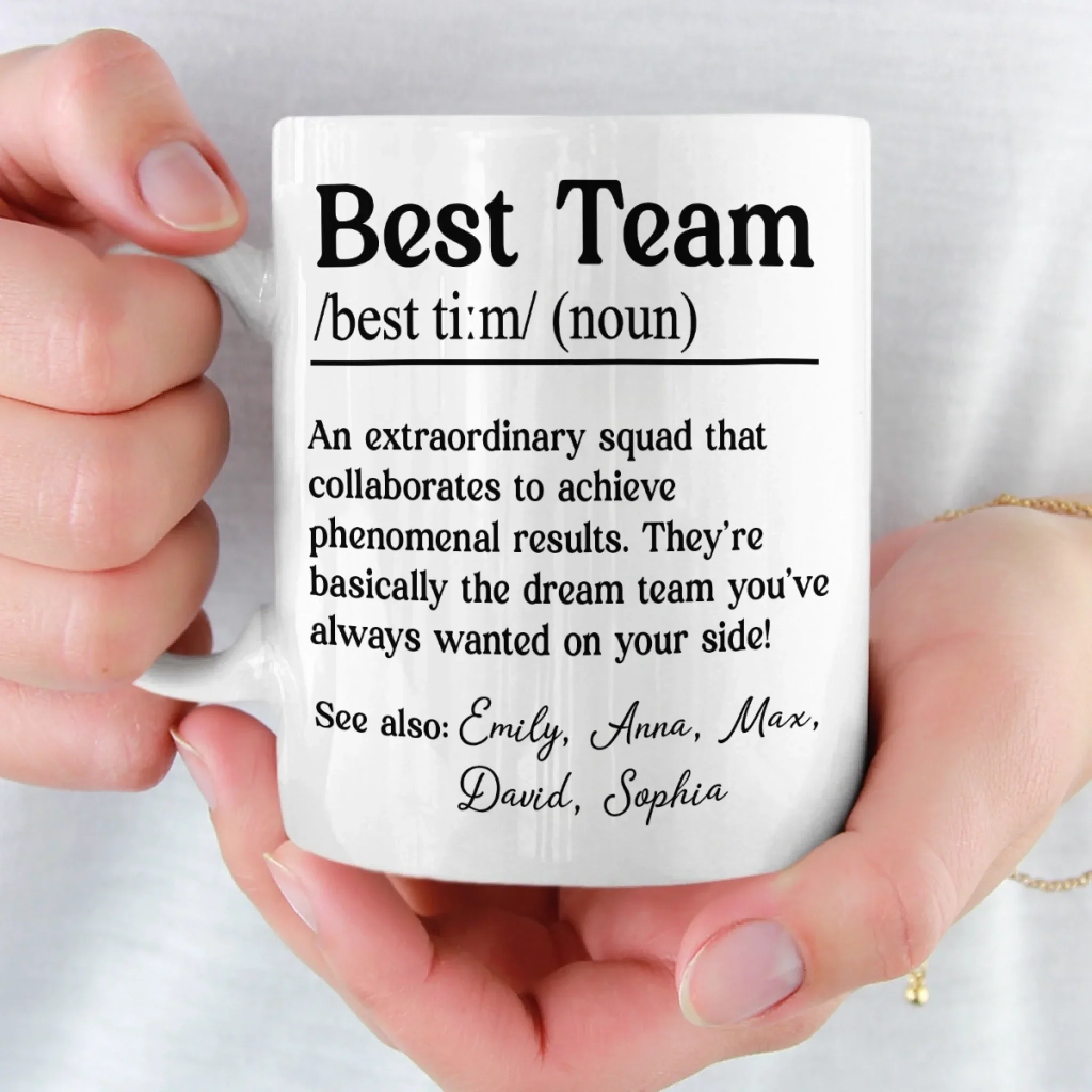 Custom Mug - Personalized Birthday Gifts For Coworker, Work Bestie - Dream Team - Image 6