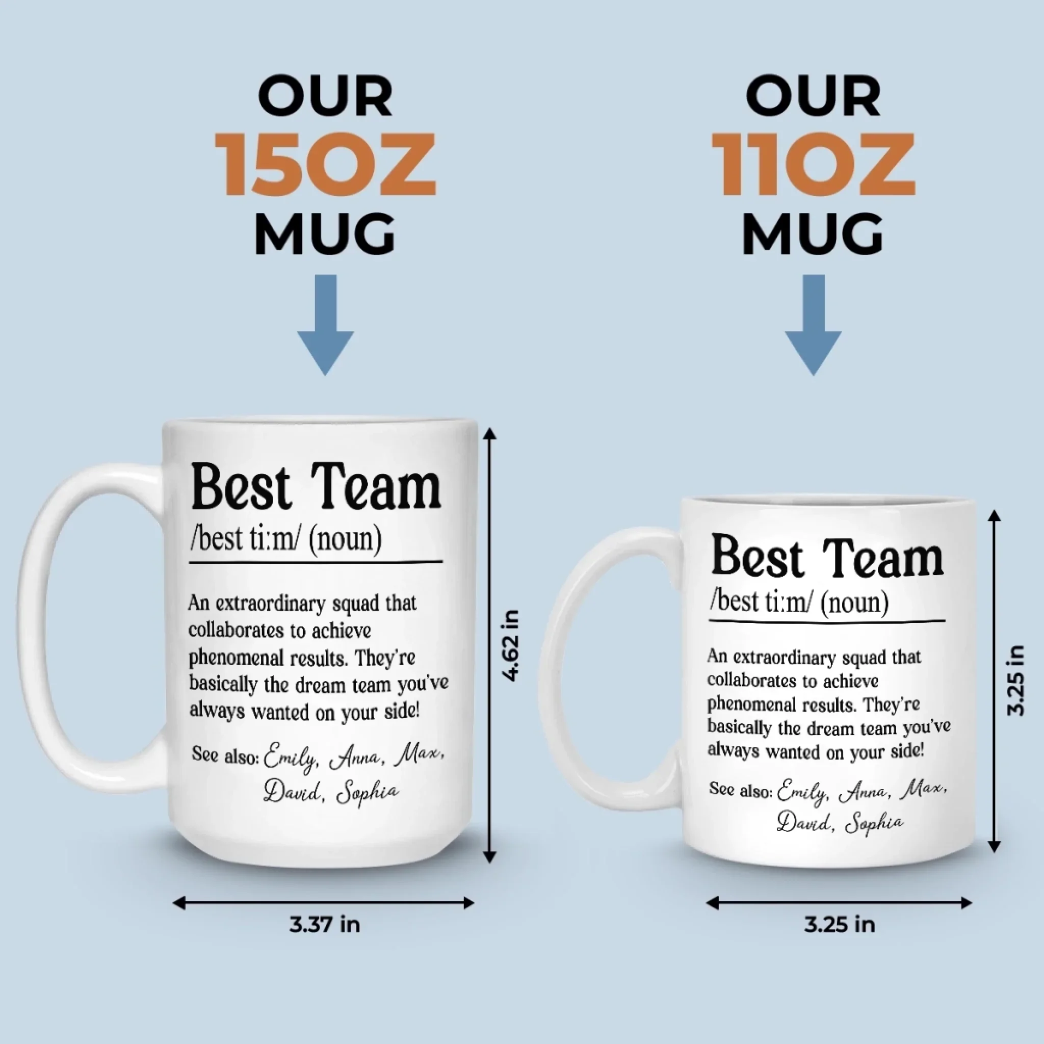 Custom Mug - Personalized Birthday Gifts For Coworker, Work Bestie - Dream Team - Image 7