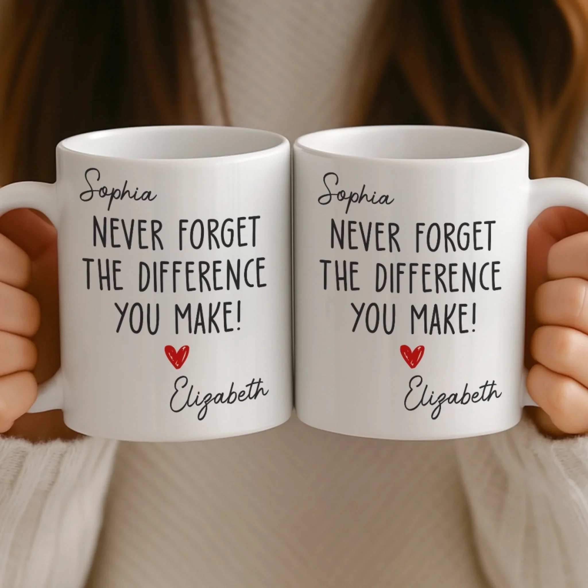 Custom Mug - Personalized Birthday Gifts For Coworker, Work Bestie - Never Forget The Difference You Make - Image 4