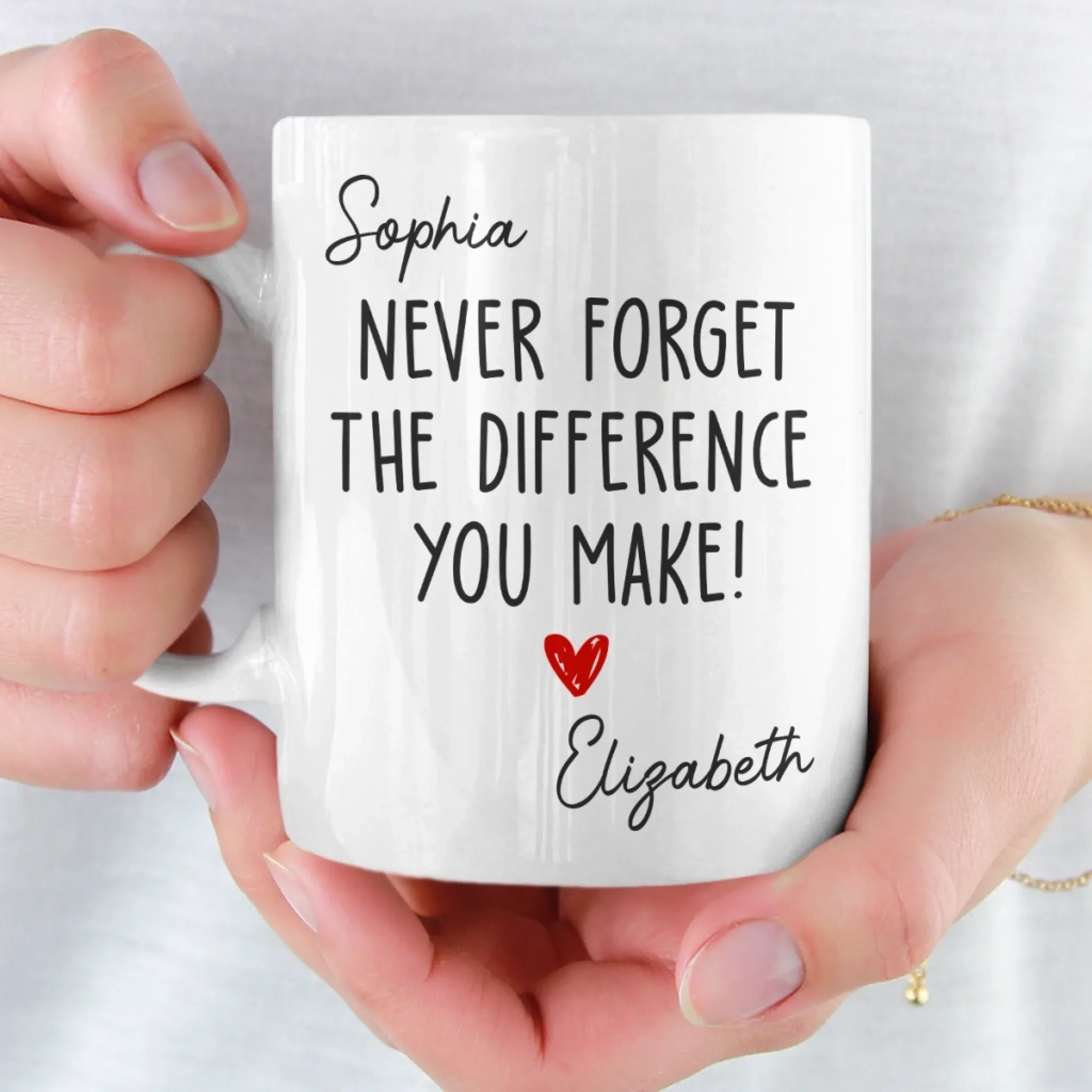 Custom Mug - Personalized Birthday Gifts For Coworker, Work Bestie - Never Forget The Difference You Make - Image 5