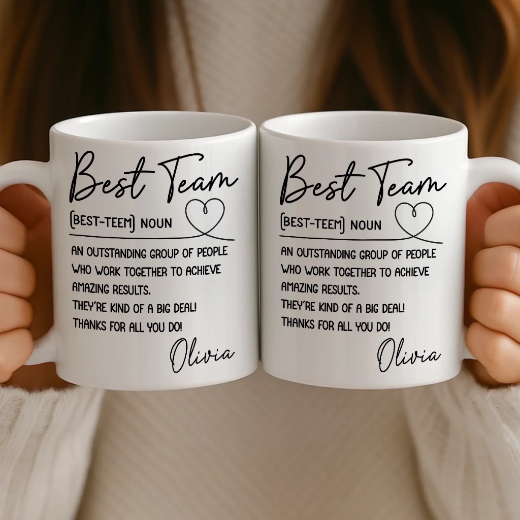 Custom Mug - Personalized Birthday Gifts For Coworker, Work Bestie - Work Feels Lighter With You - Image 4