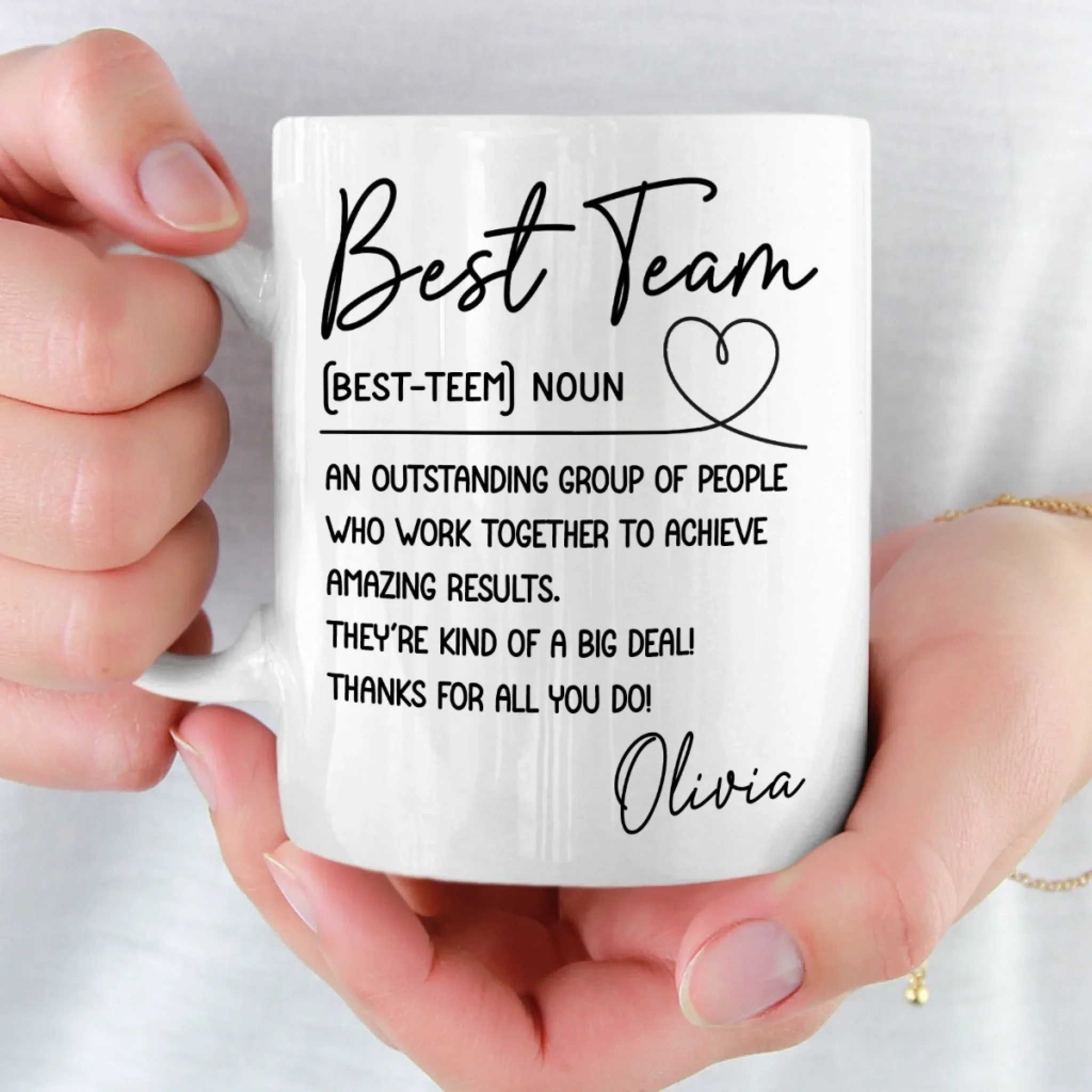 Custom Mug - Personalized Birthday Gifts For Coworker, Work Bestie - Work Feels Lighter With You - Image 5
