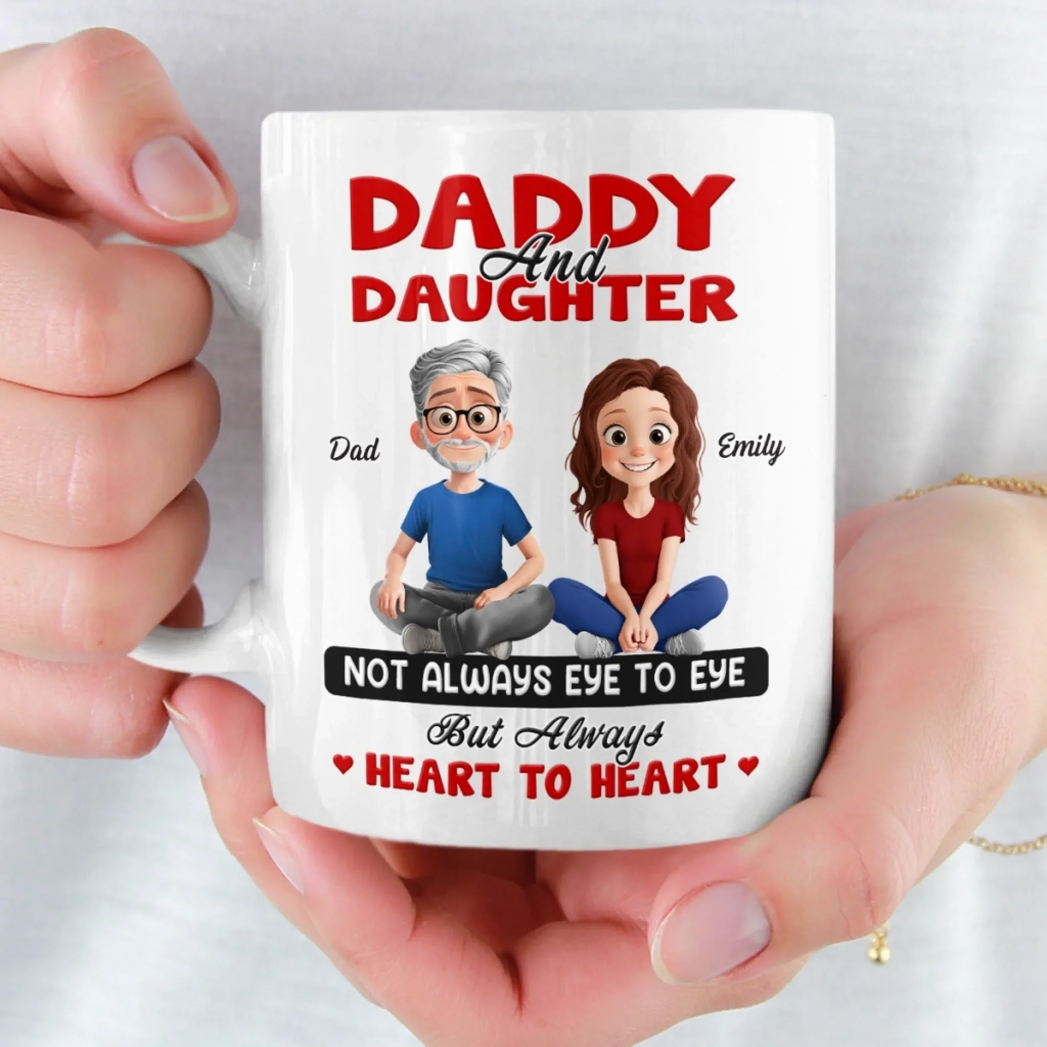 Custom Mug - Personalized Birthday Gifts For Dad, Daughter - A Bond Time Can’t Break - Image 5