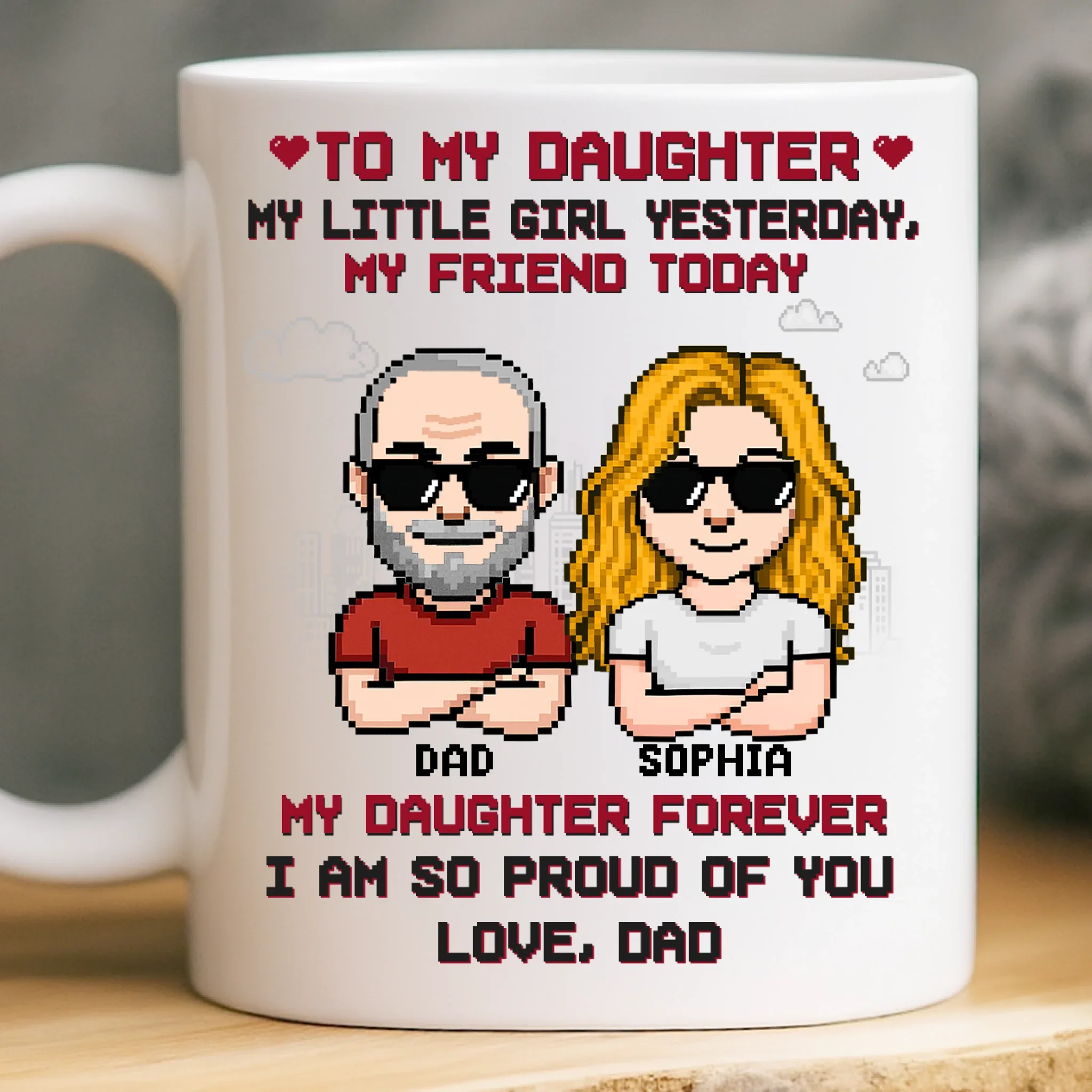 Custom Mug - Personalized Birthday Gifts For Dad, Daughter - Like Father Like Daughter - Image 2