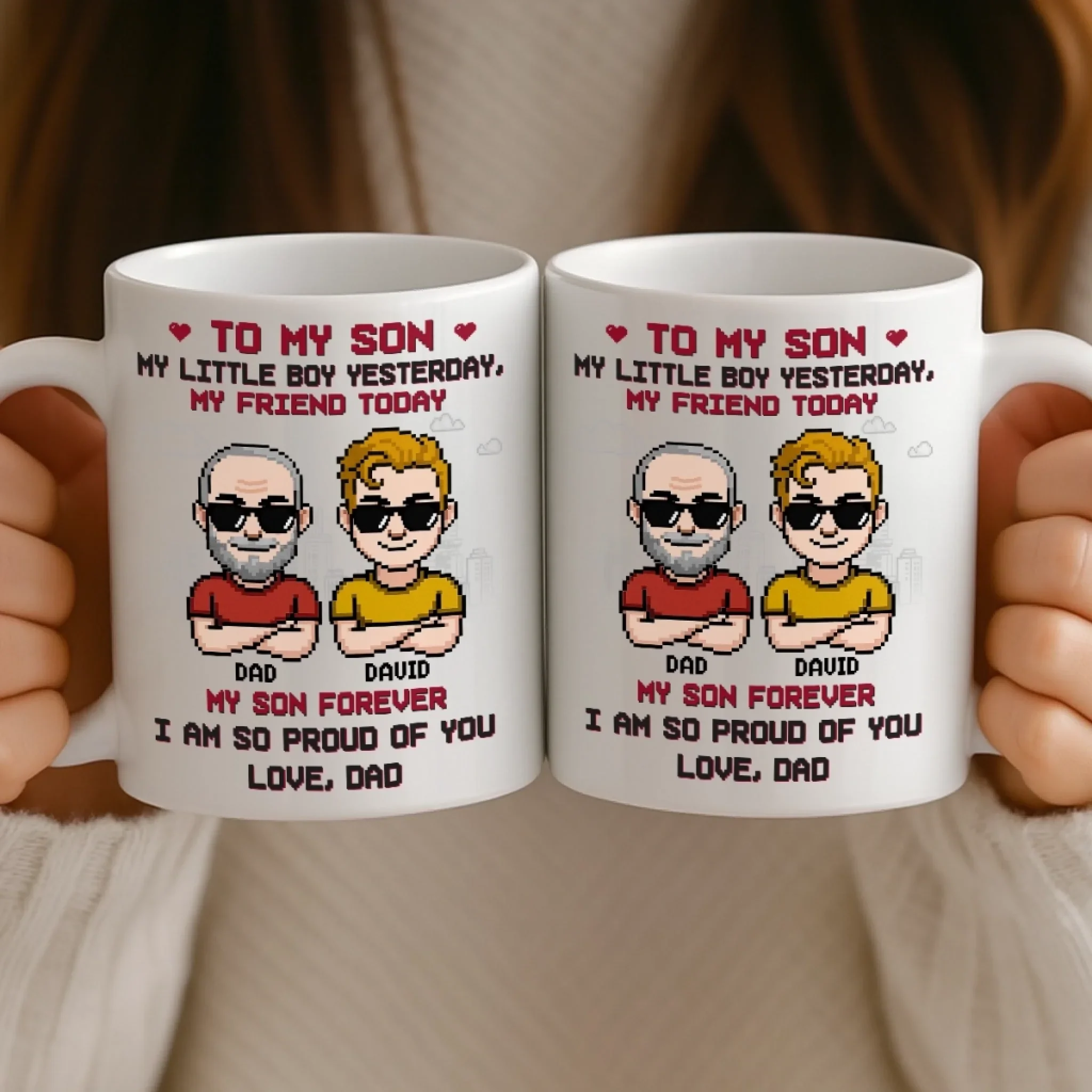 Custom Mug - Personalized Birthday Gifts For Dad, Son - Like Father Like Son - Image 4