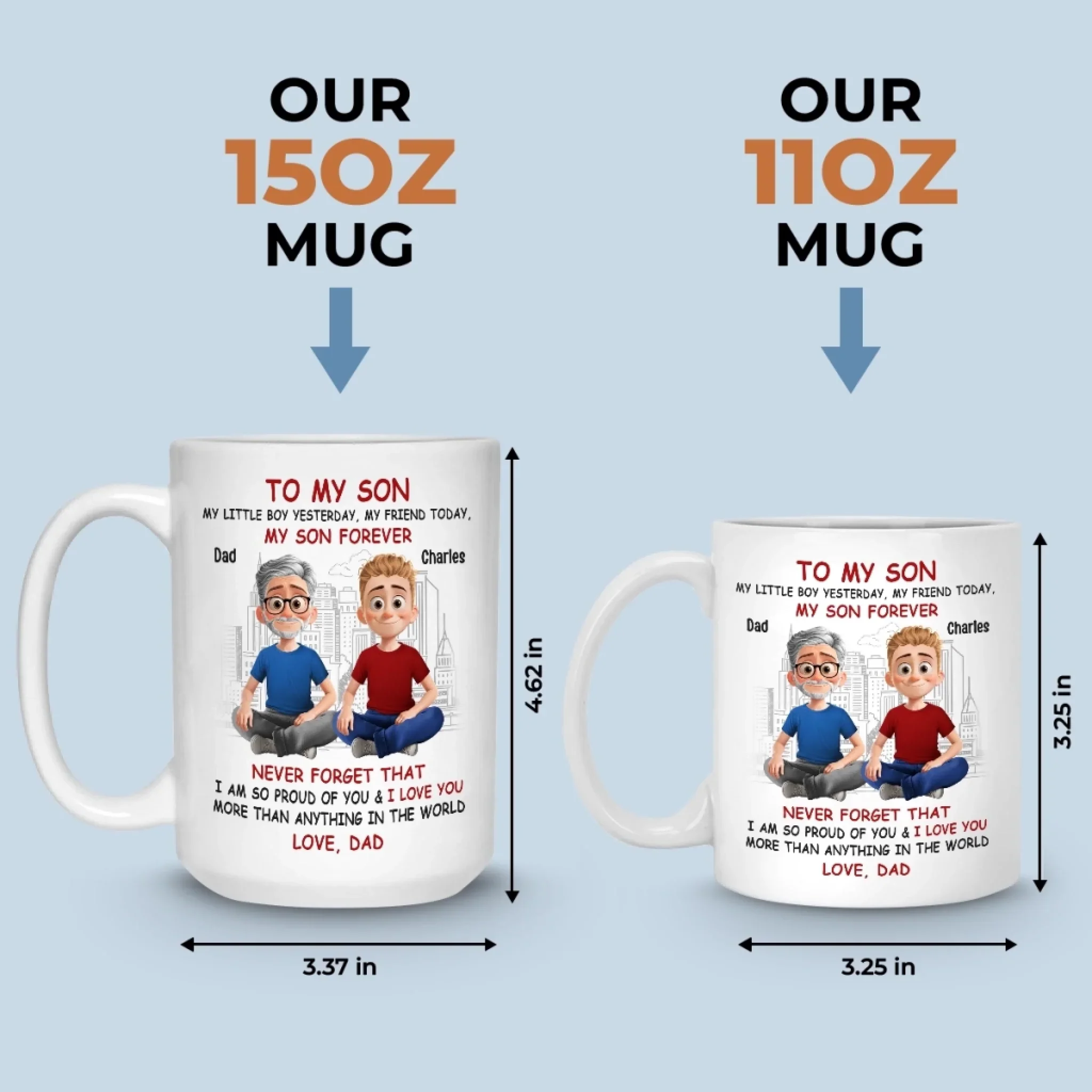 Custom Mug - Personalized Birthday Gifts For Dad, Son, Daughter - Strong Roots, Strong Son - Image 6