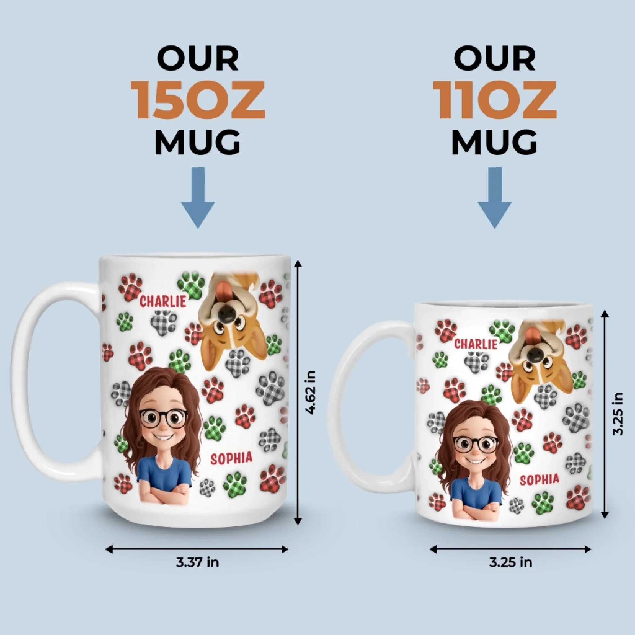 Custom Mug - Personalized Birthday Gifts For Dog Lovers, Dog Dad And Mom - More Dogs Less Worries - Image 7