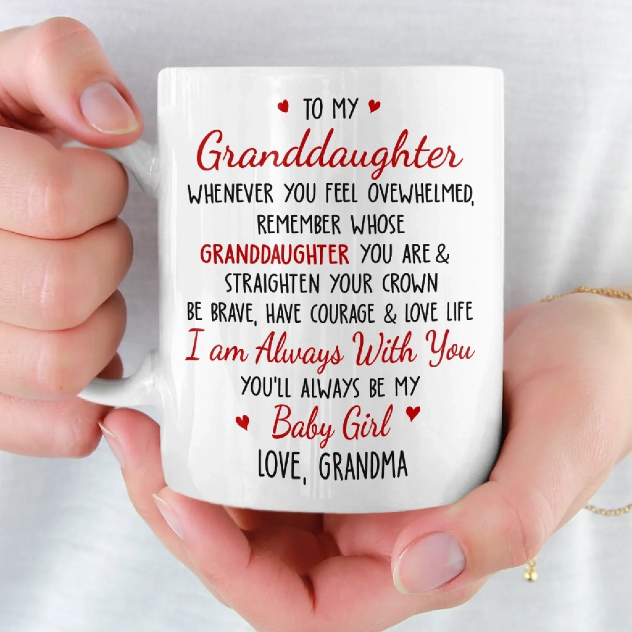 Custom Mug - Personalized Birthday Gifts For Grandma, Granddaughter - Your Strength Lights My Way - Image 5