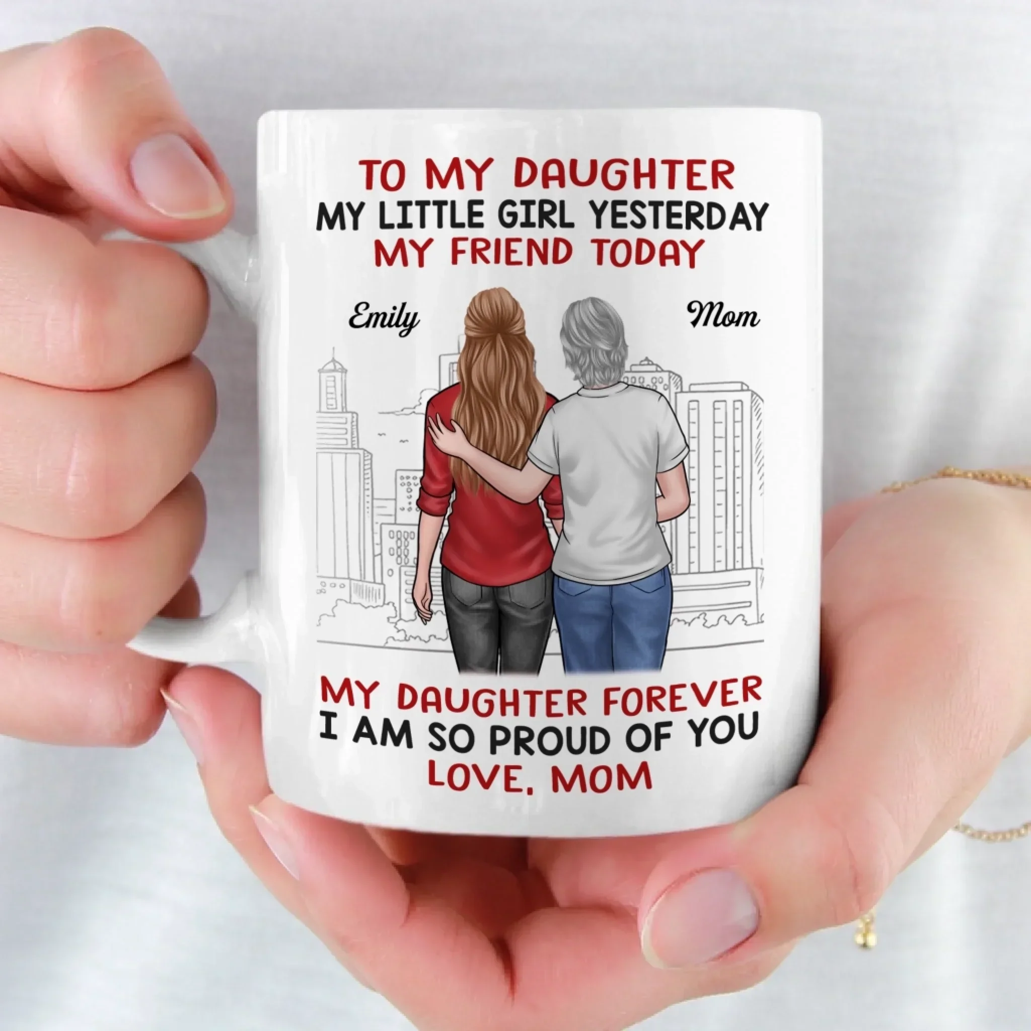 Custom Mug - Personalized Birthday Gifts For Mom, Dad, Daughter, Son - Forever My Hero, Dad - Image 4