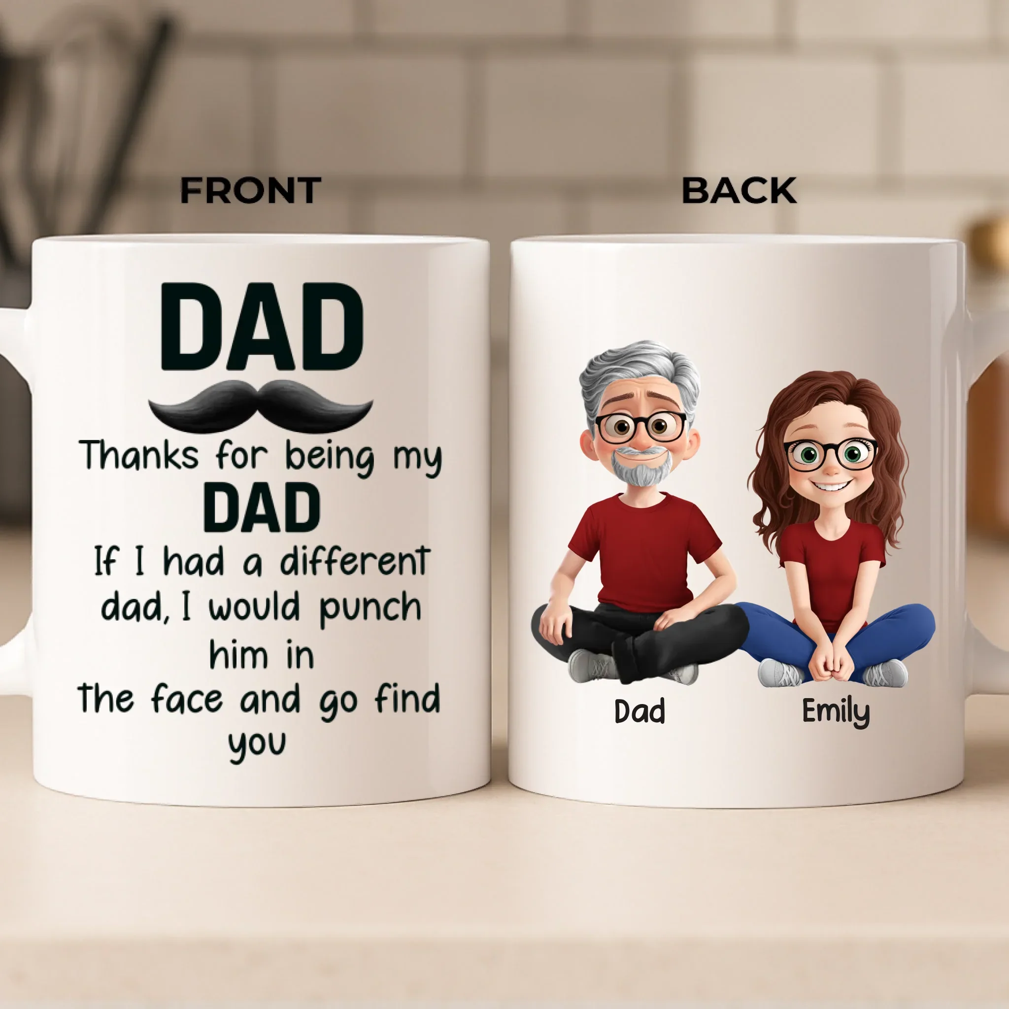 Custom Mug - Personalized Birthday Gifts For Mom, Dad, Daughter, Son - Handle With Love - Image 2