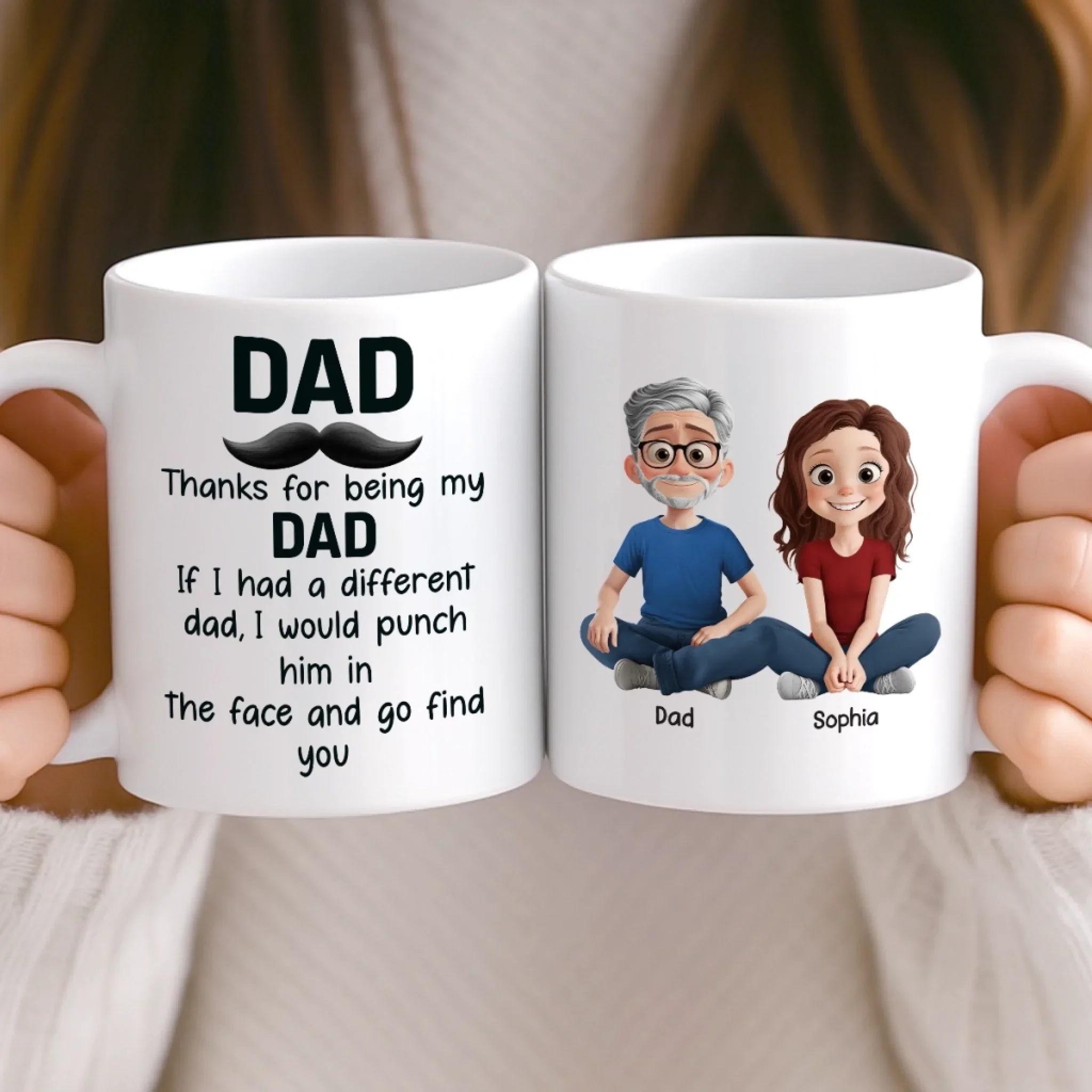Custom Mug - Personalized Birthday Gifts For Mom, Dad, Daughter, Son - Handle With Love - Image 4