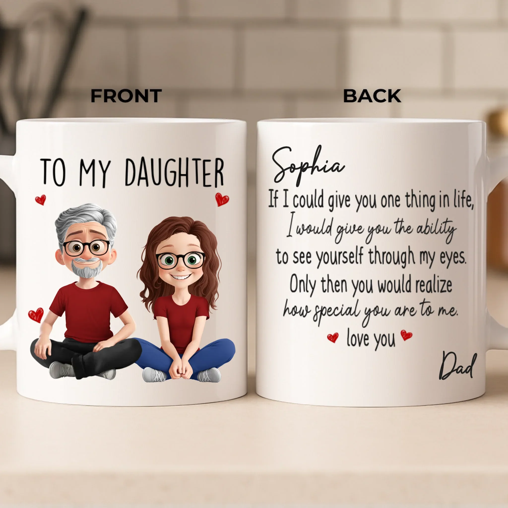 Custom Mug - Personalized Birthday Gifts For Mom, Dad, Son, Daughter - Proud Of You Every Day - Image 2