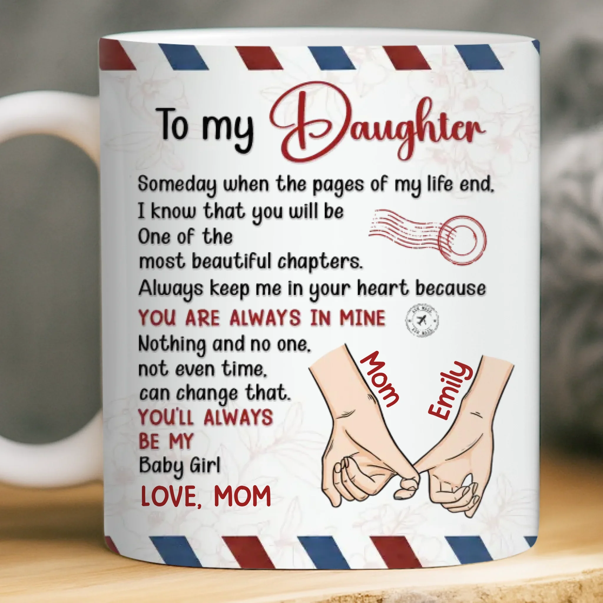 Custom Mug - Personalized Birthday Gifts For Mom, Grandma, Daughter, Granddaughter - Born To Be Loved - Image 2