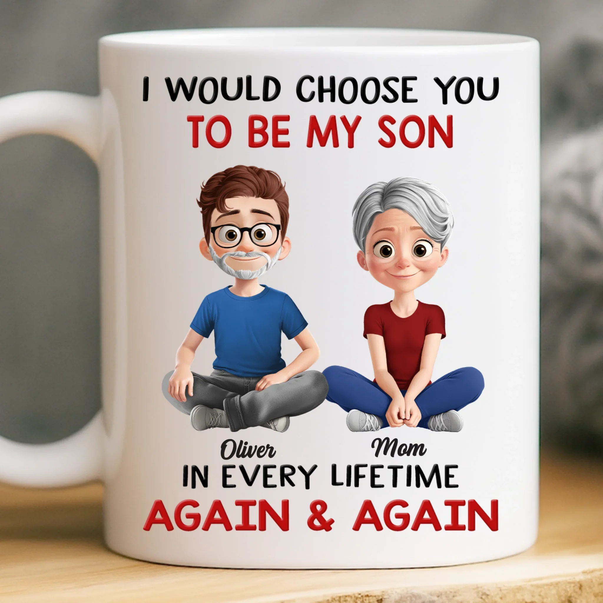 Custom Mug - Personalized Birthday Gifts For Mom, Son - Behind Every Great Son Is A Loving Mom - Image 2