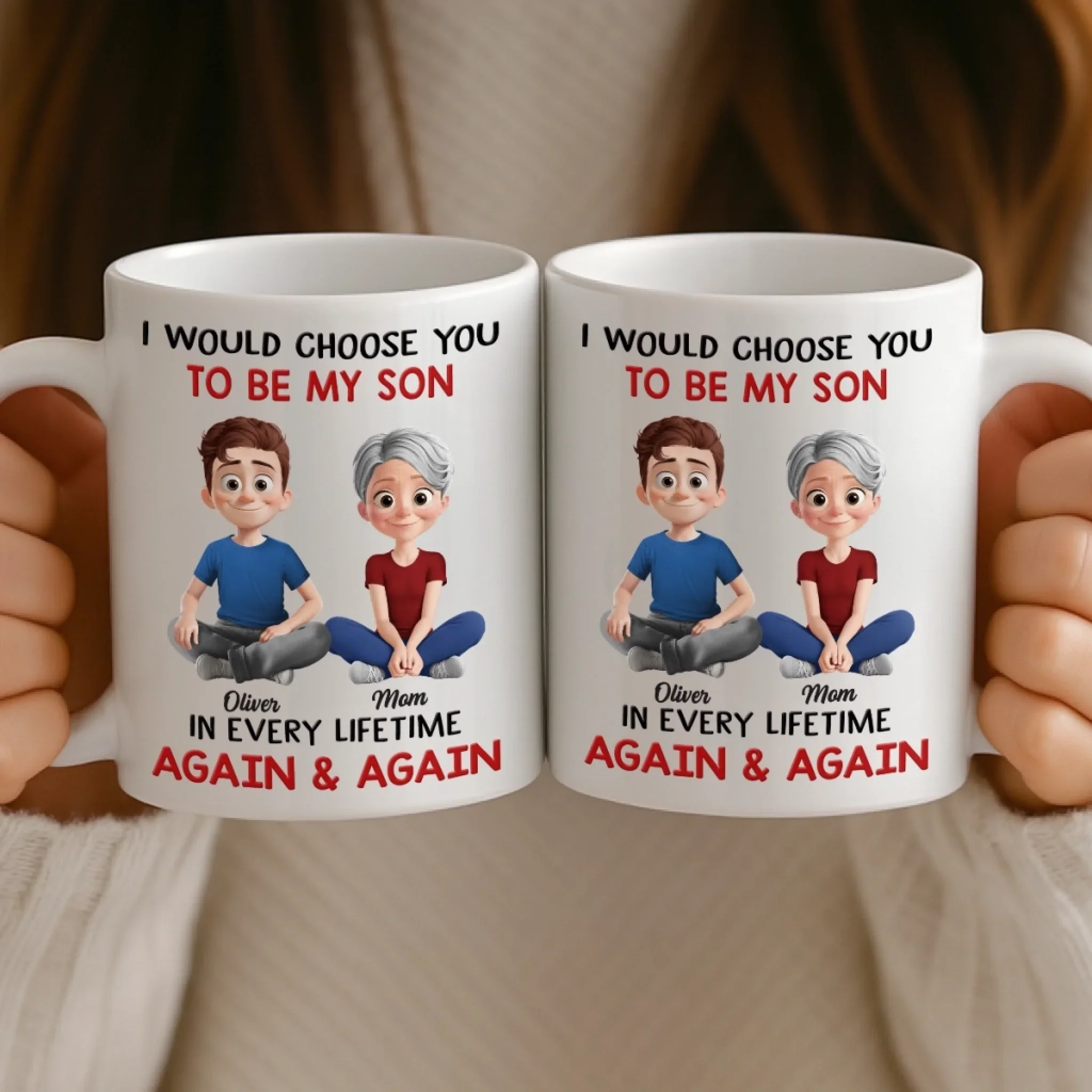 Custom Mug - Personalized Birthday Gifts For Mom, Son - Behind Every Great Son Is A Loving Mom - Image 4