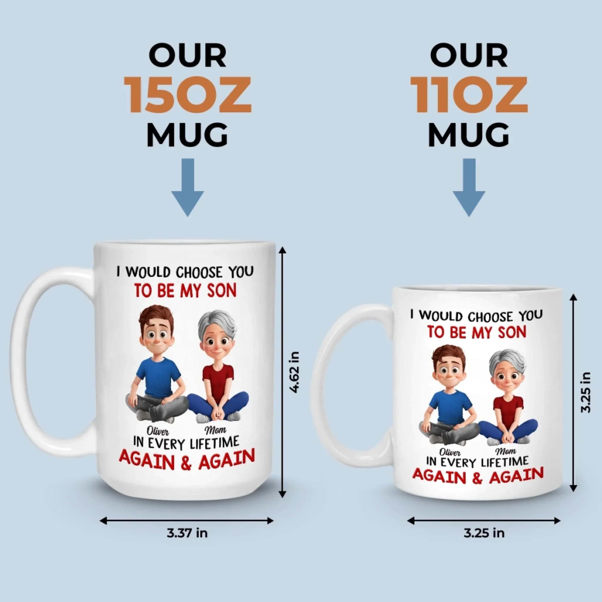 Custom Mug - Personalized Birthday Gifts For Mom, Son - Behind Every Great Son Is A Loving Mom - Image 6