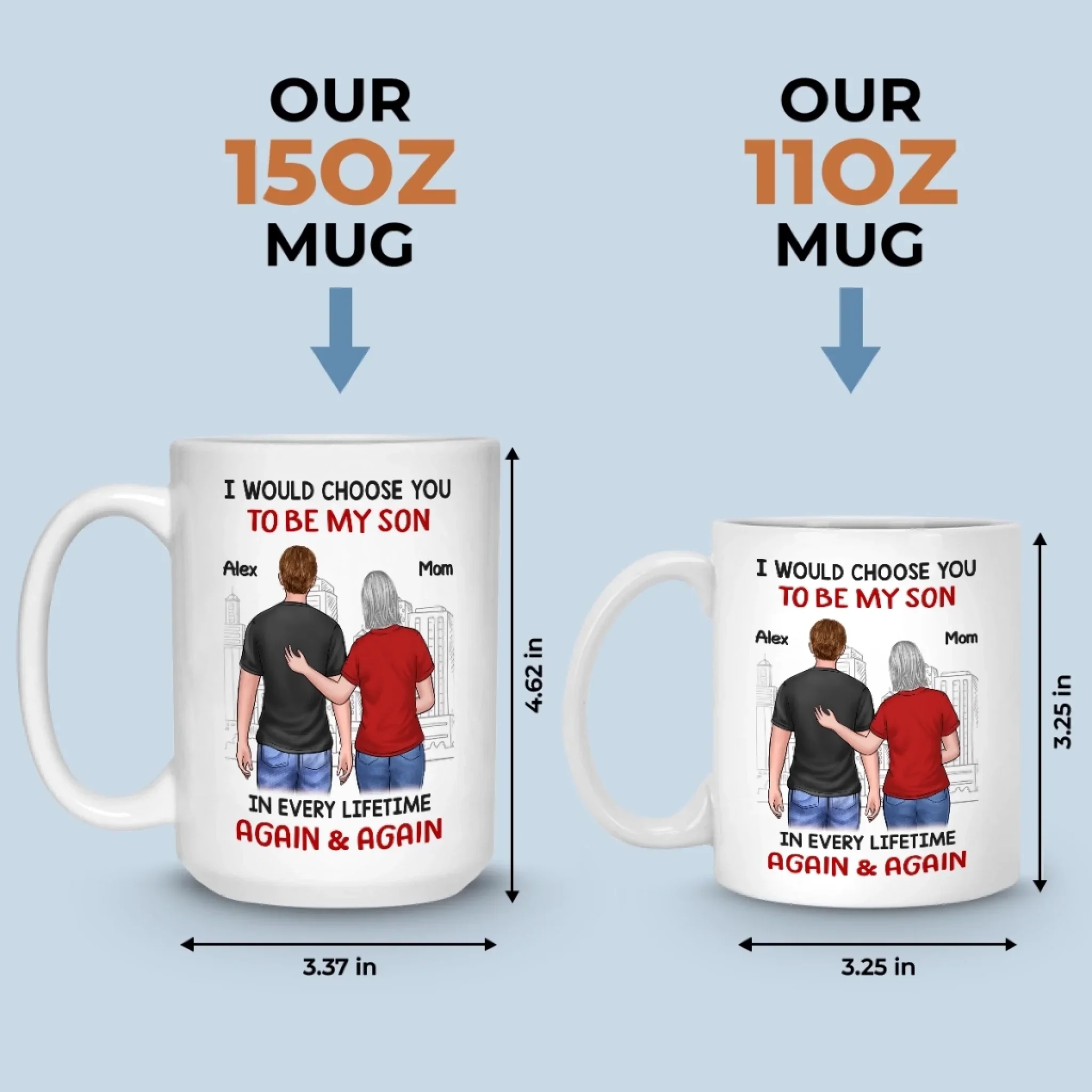 Custom Mug - Personalized Birthday Gifts For Mom, Son - You’ll Always Be My Boy - Image 6