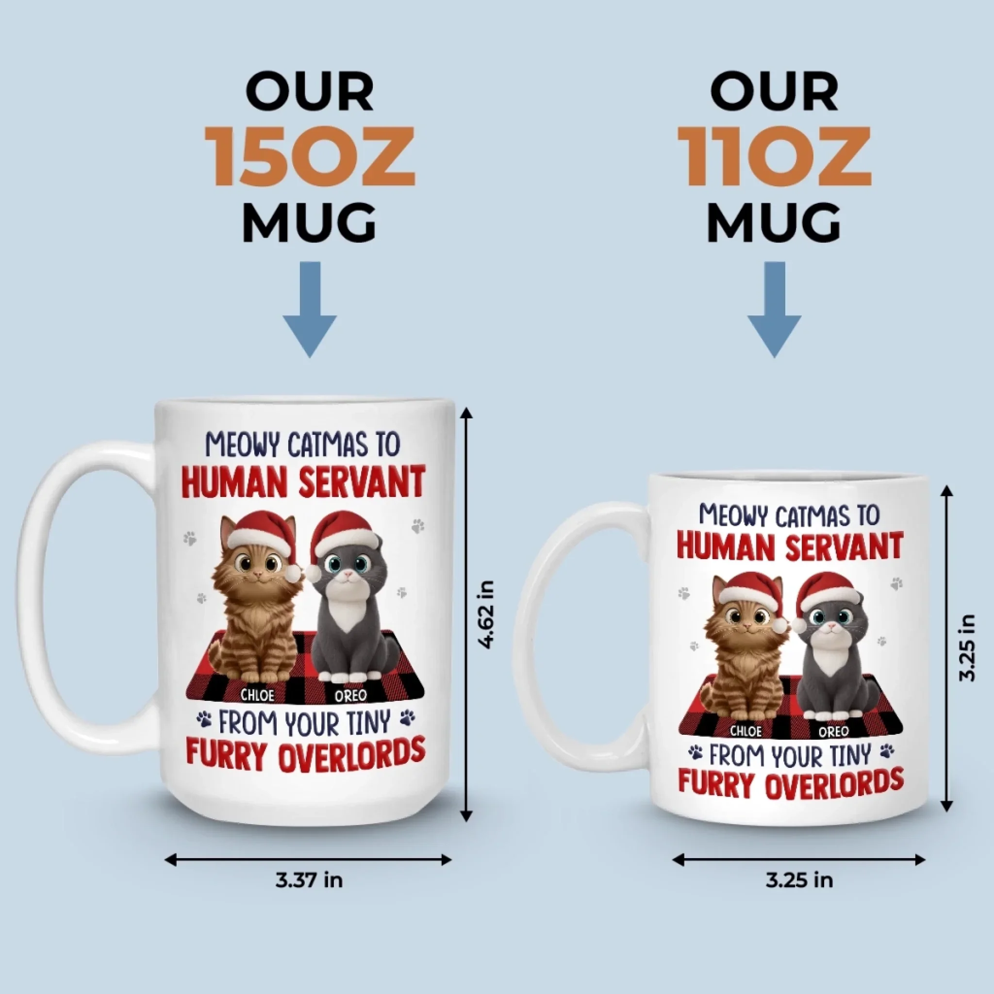 Custom Mug - Personalized Christmas Birthday Gifts For Cat Lovers, Cat Mom And Dad - Merry Catmas From Your Furry Boss - Image 6