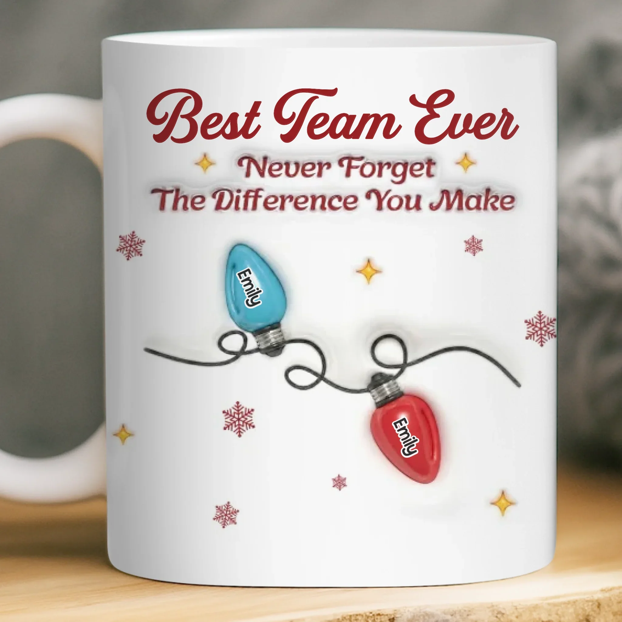 Custom Mug - Personalized Christmas Birthday Gifts For Coworker, Work Bestie - Making Spirits Bright At Work - Image 2