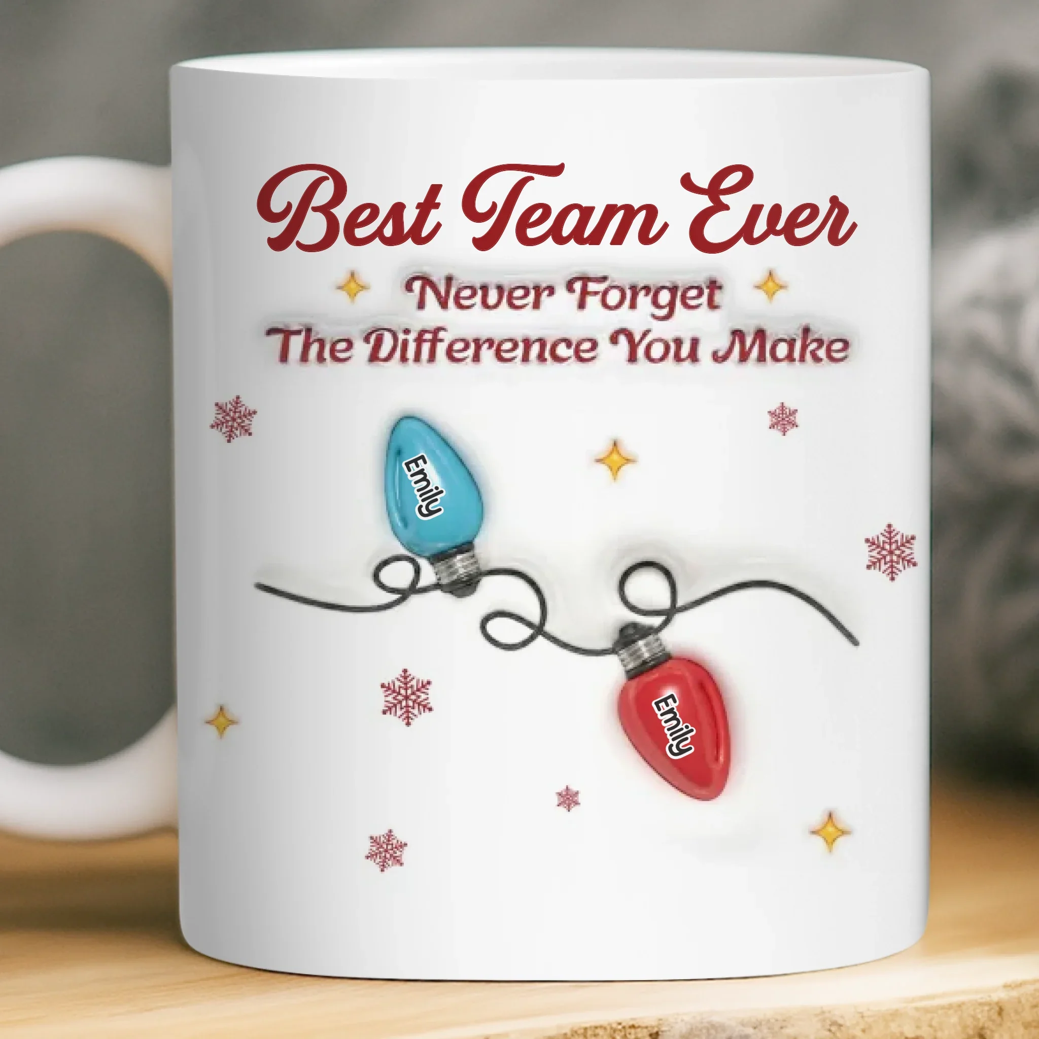 Custom Mug - Personalized Christmas Birthday Gifts For Coworker, Work Bestie - Making Spirits Bright At Work - Image 3