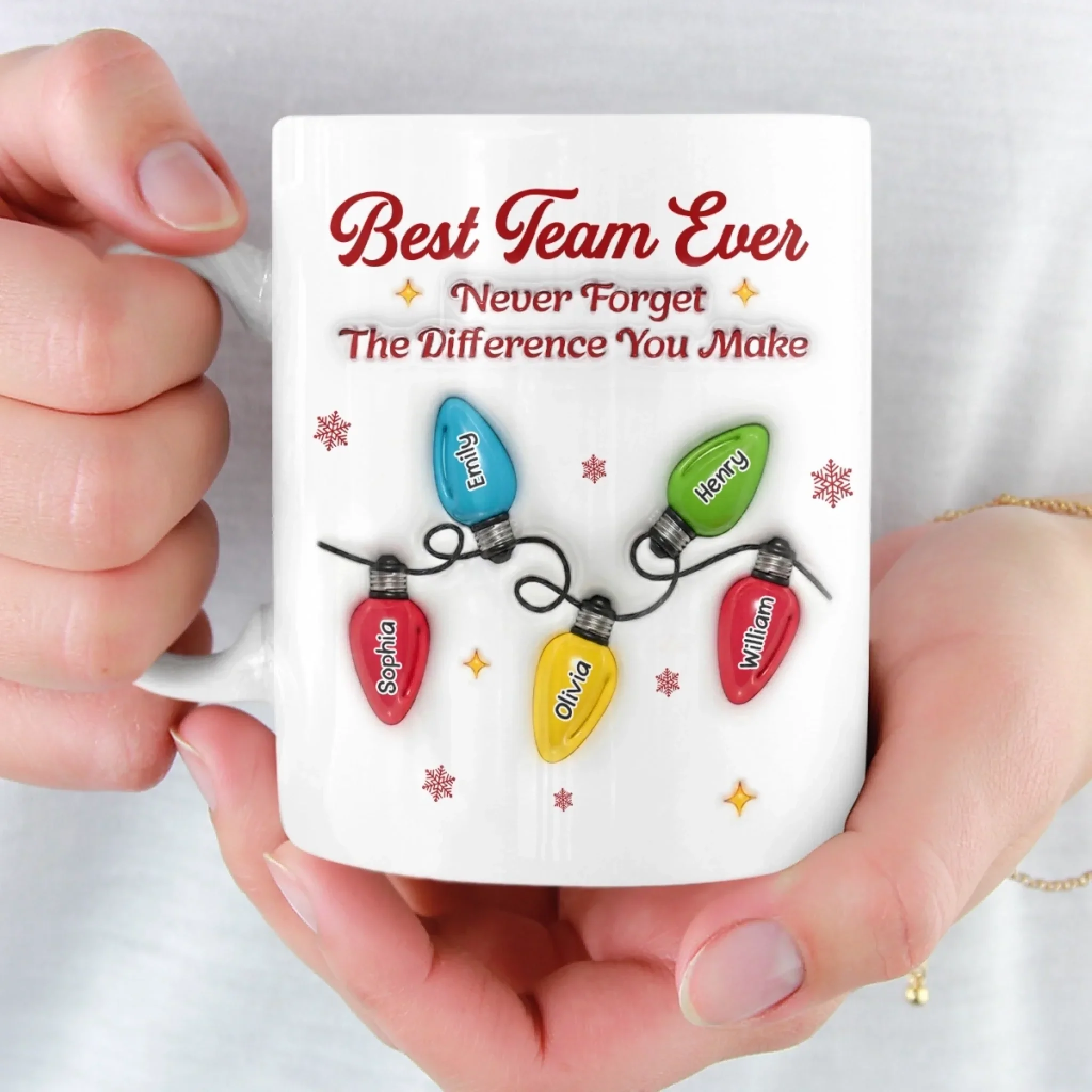 Custom Mug - Personalized Christmas Birthday Gifts For Coworker, Work Bestie - Making Spirits Bright At Work - Image 6