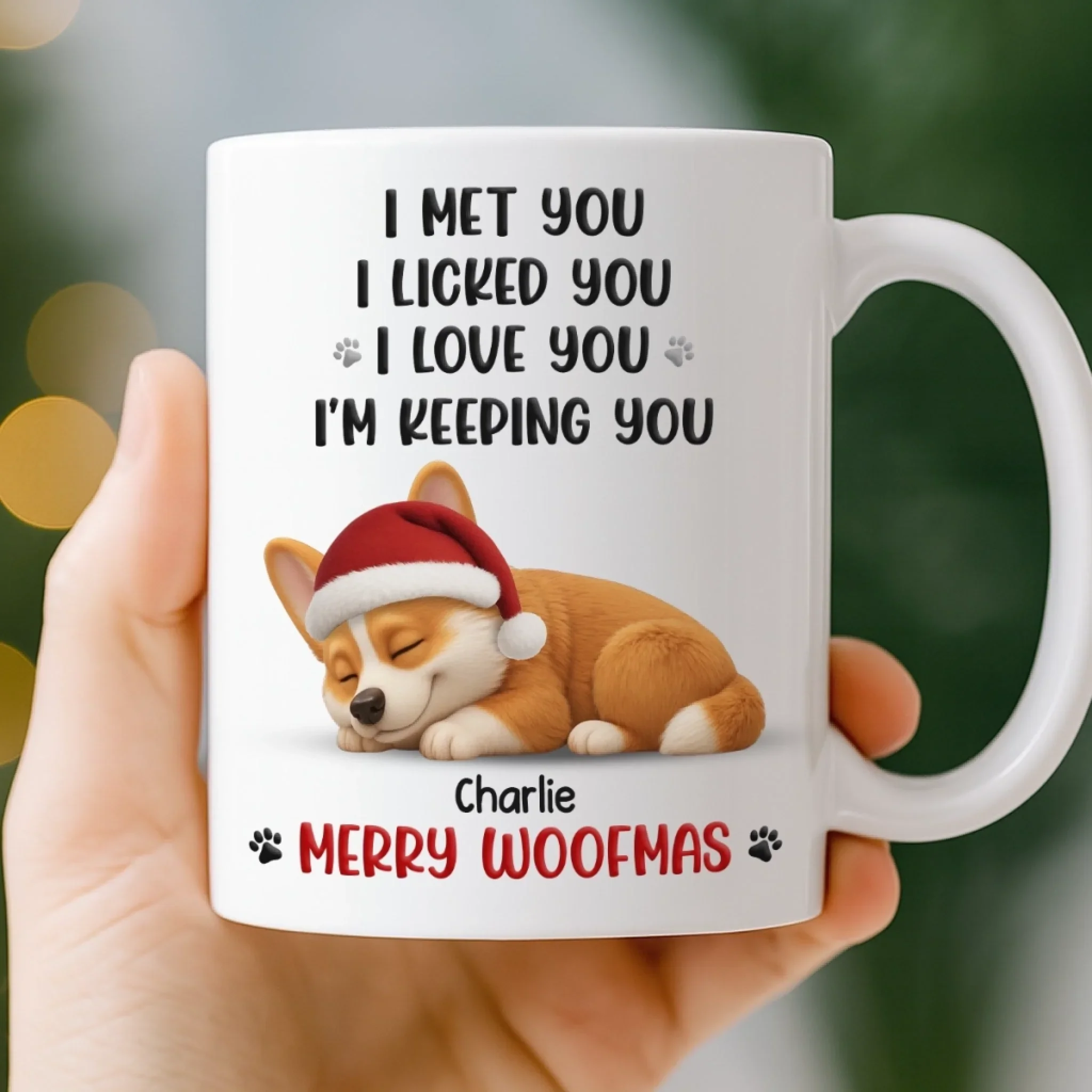 Custom Mug - Personalized Christmas Birthday Gifts For Dog Lovers, Dog Dad And Mom - Love At First Lick - Image 3