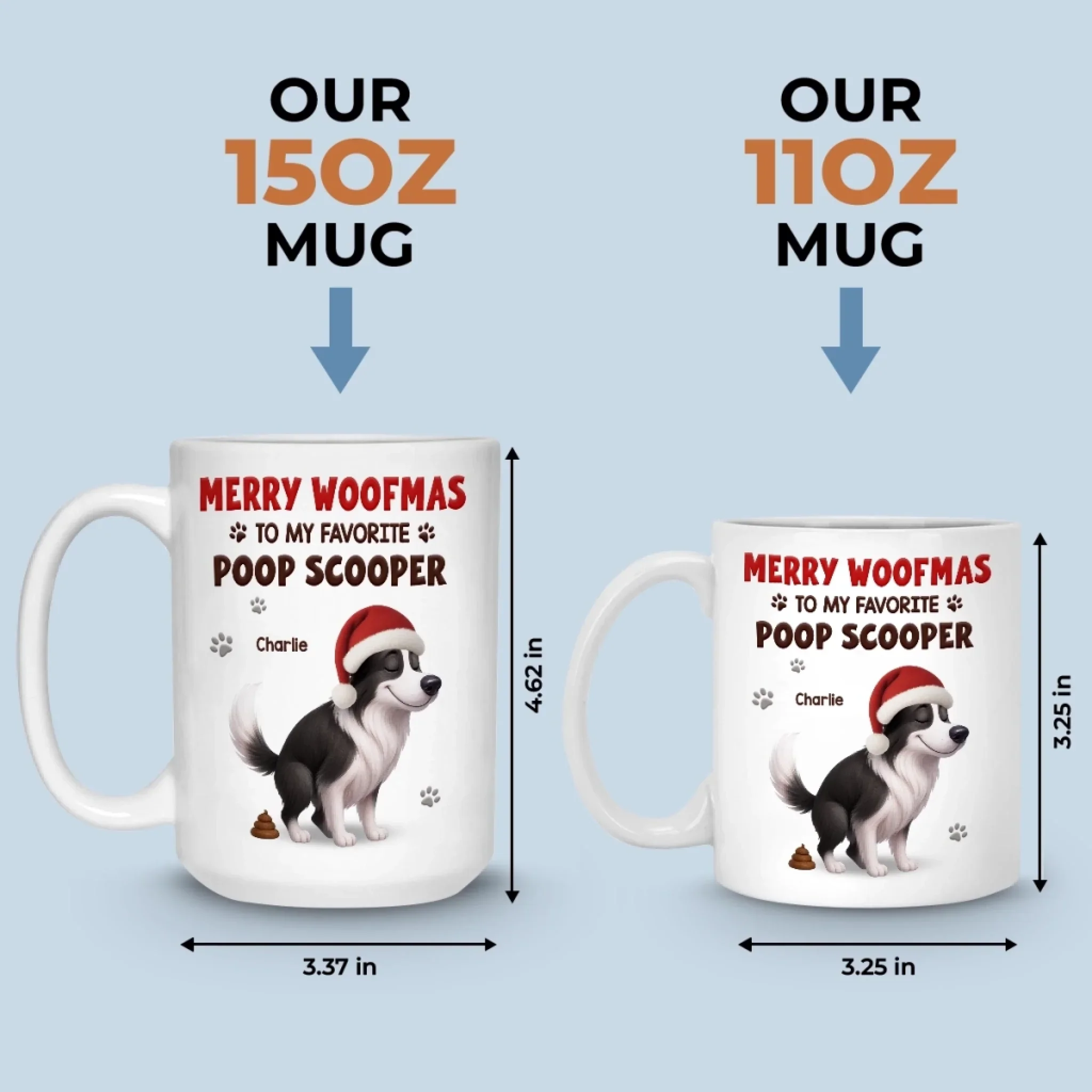 Custom Mug - Personalized Christmas Birthday Gifts For Dog Lovers, Dog Dad And Mom - Merry Woofmas, Hooman - Image 6