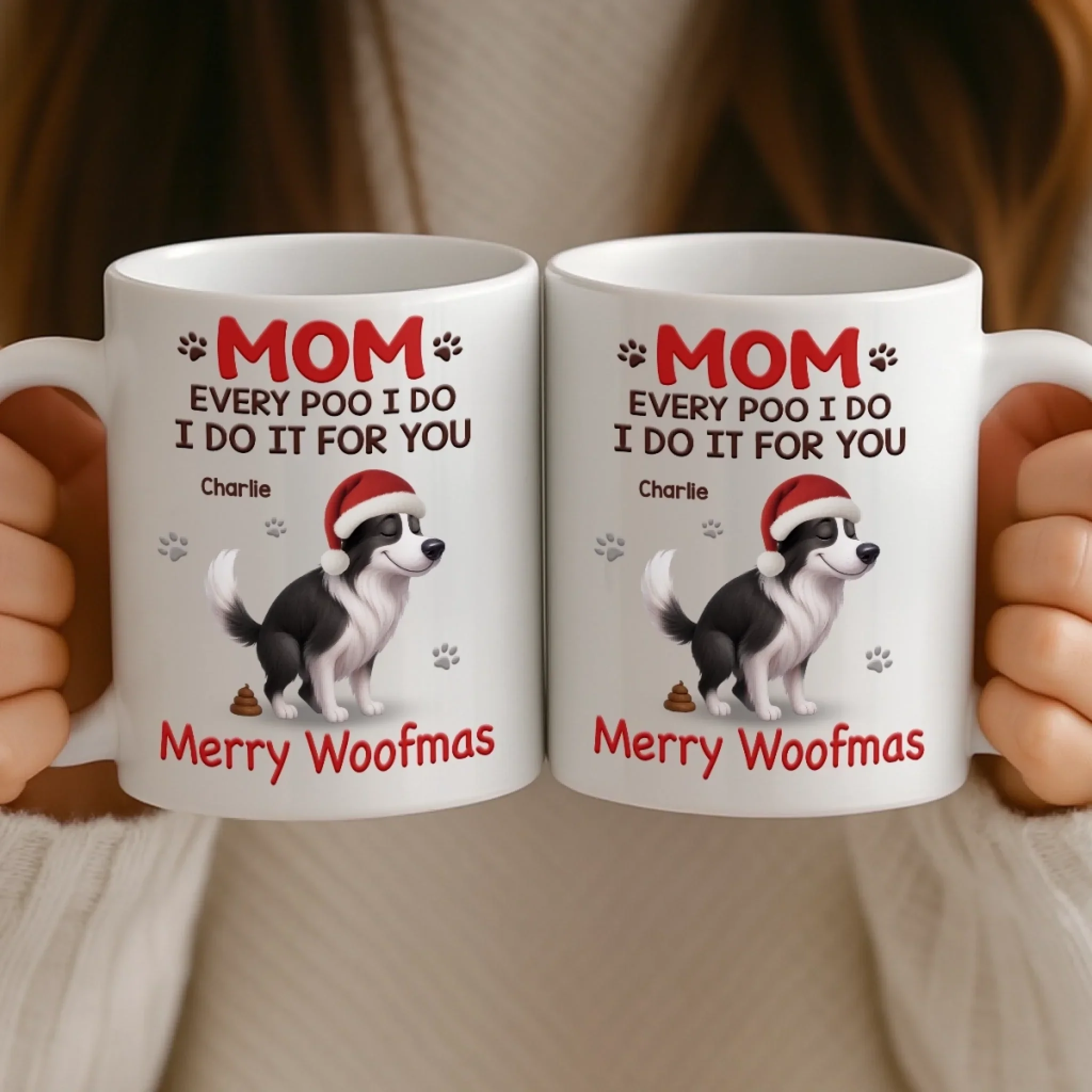 Custom Mug - Personalized Christmas Birthday Gifts For Dog Lovers, Dog Dad And Mom - Official Poop Manager Of The Year - Image 4