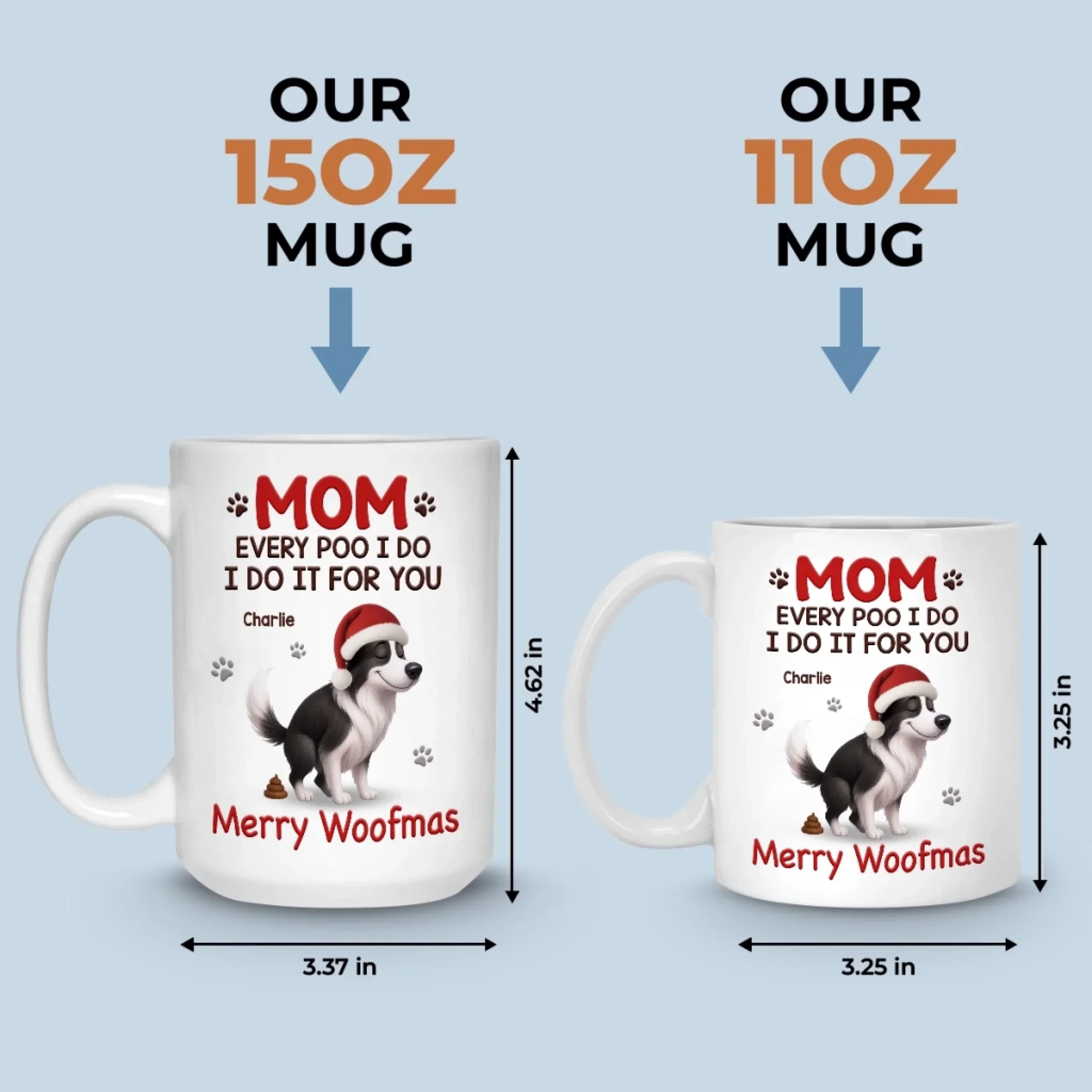 Custom Mug - Personalized Christmas Birthday Gifts For Dog Lovers, Dog Dad And Mom - Official Poop Manager Of The Year - Image 6