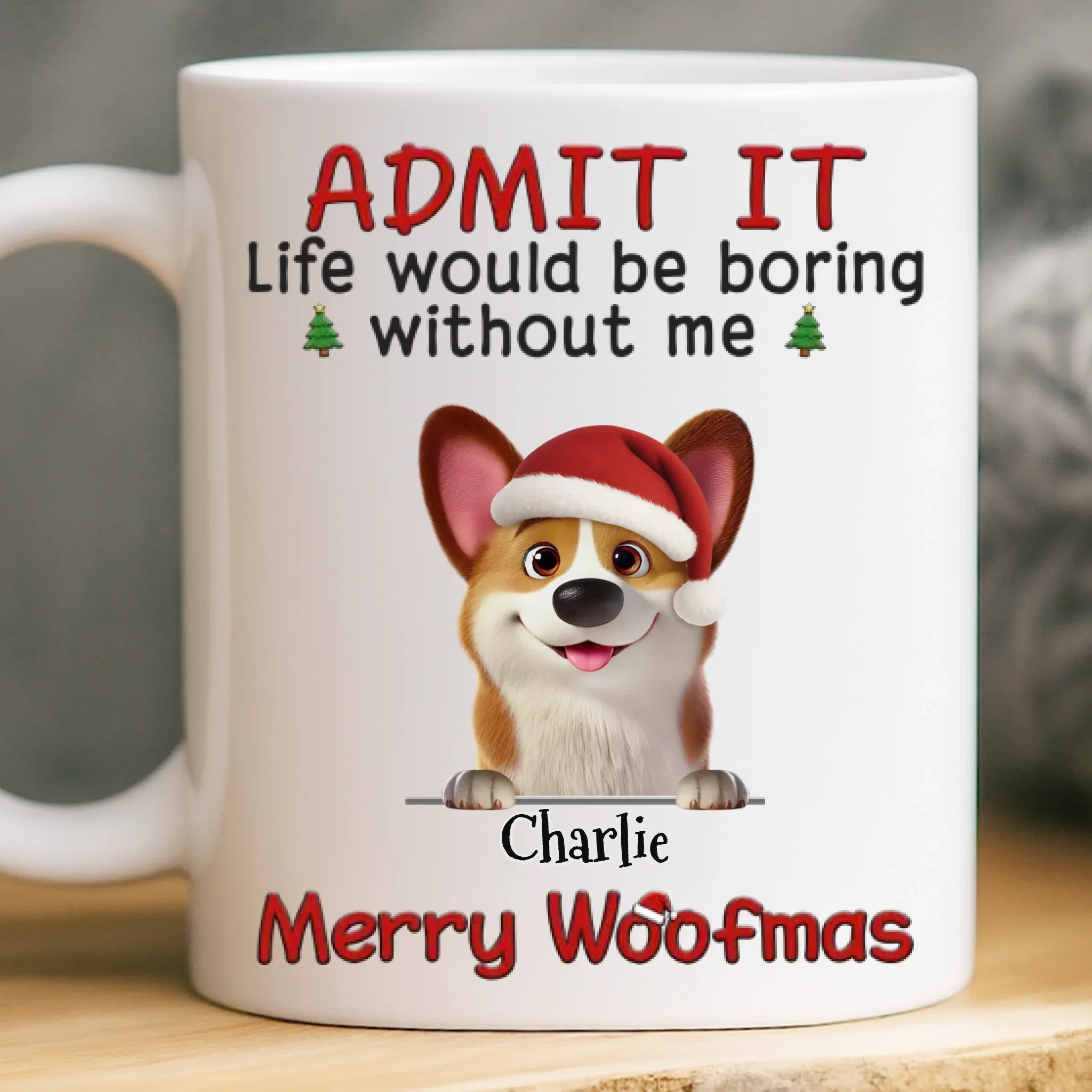 Custom Mug - Personalized Christmas Birthday Gifts For Dog Lovers, Dog Dad And Mom - Santa’s Favorite Troublemaker - Image 2