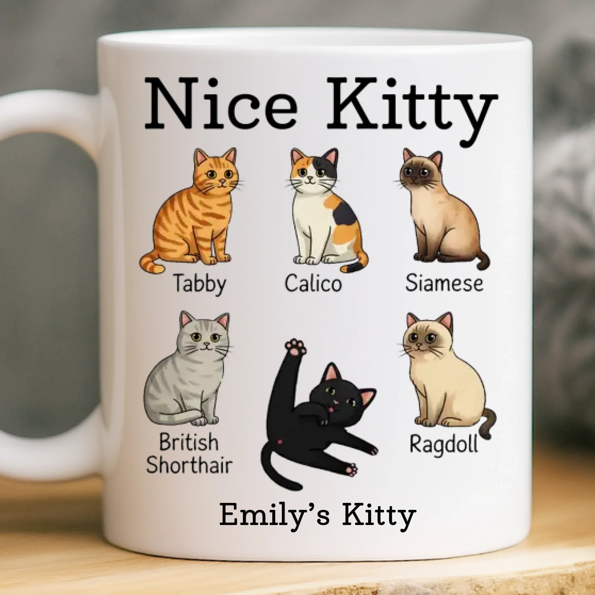 Custom Mug - Personalized Christmas Birthday Gifts For Wife, Coworkers, Friends - Purrfection Comes In Many Forms - Image 2