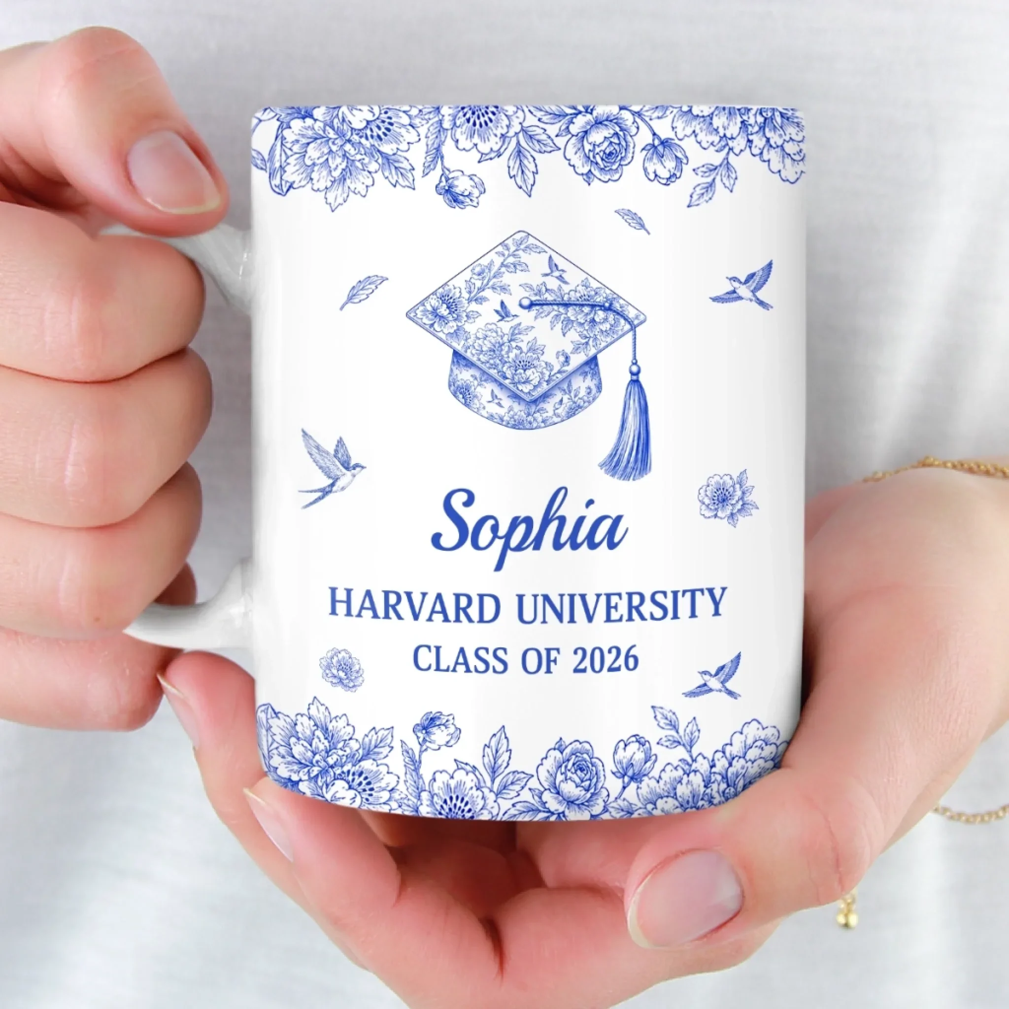Custom Mug - Personalized Graduation Gifts For Him, Her - Coffee, Flowers And Big Dreams - Image 5
