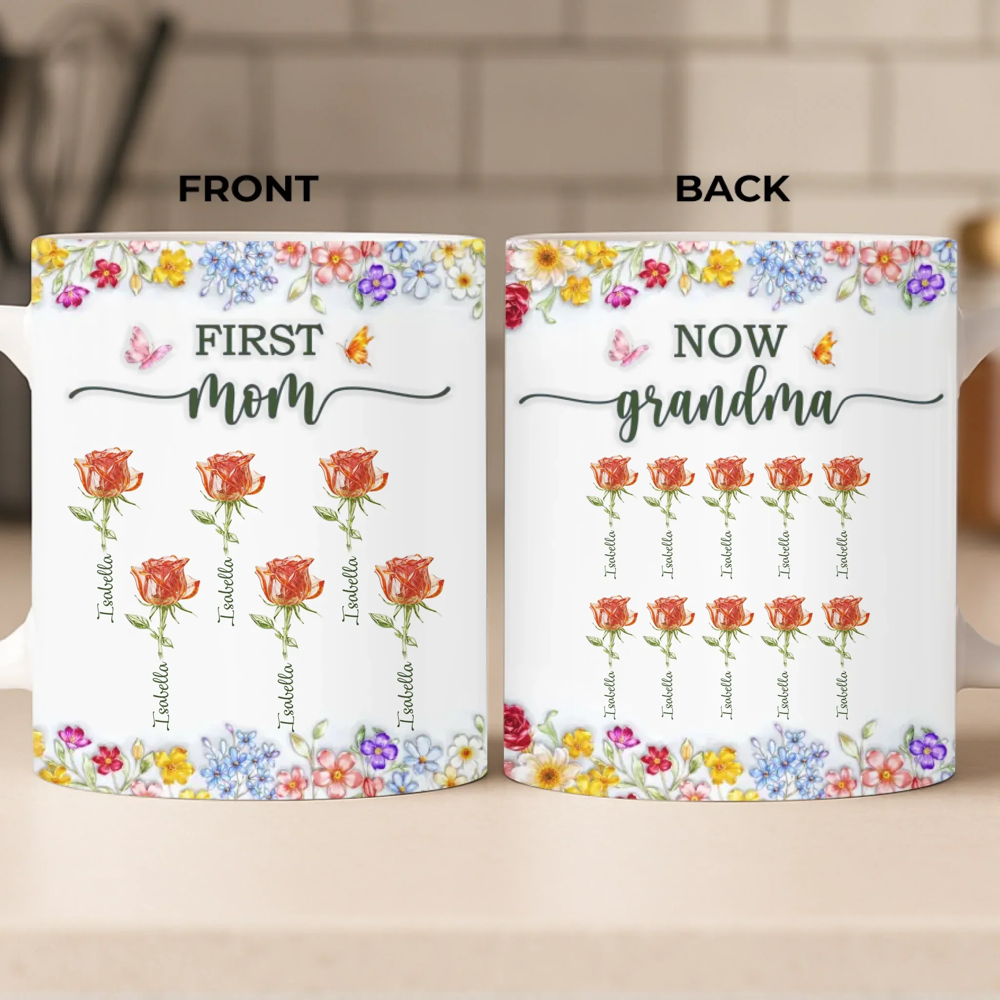 Custom Mug - Personalized Mother's Day Birthday Gifts For Mom, Grandma - A Lifetime Of Love In Bloom - Image 2