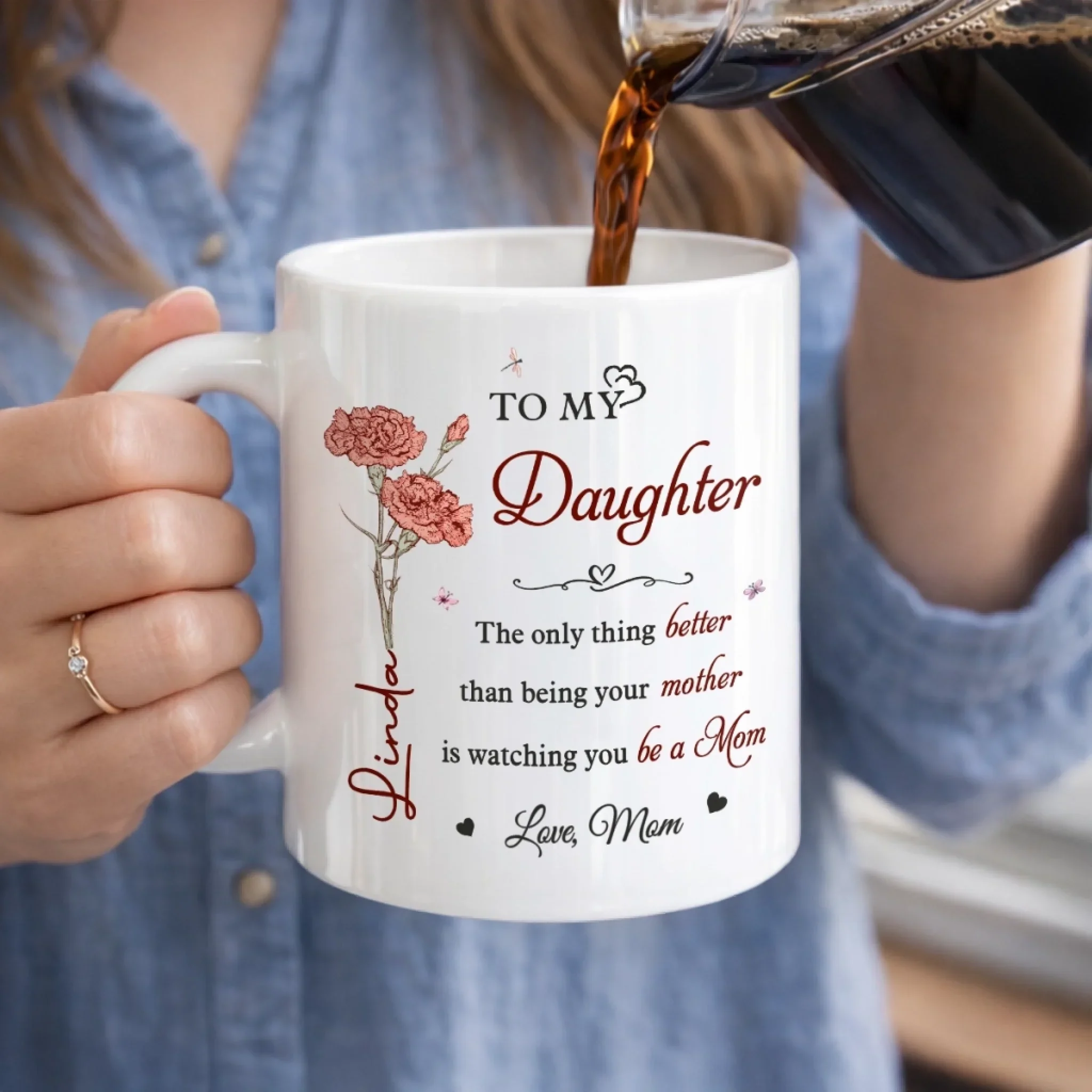 Custom Mug - Personalized Mother's Day Gifts For Daughter, Daughter-In-Law, Granddaughter - The Best Part Of Being Your Mom - Image 3