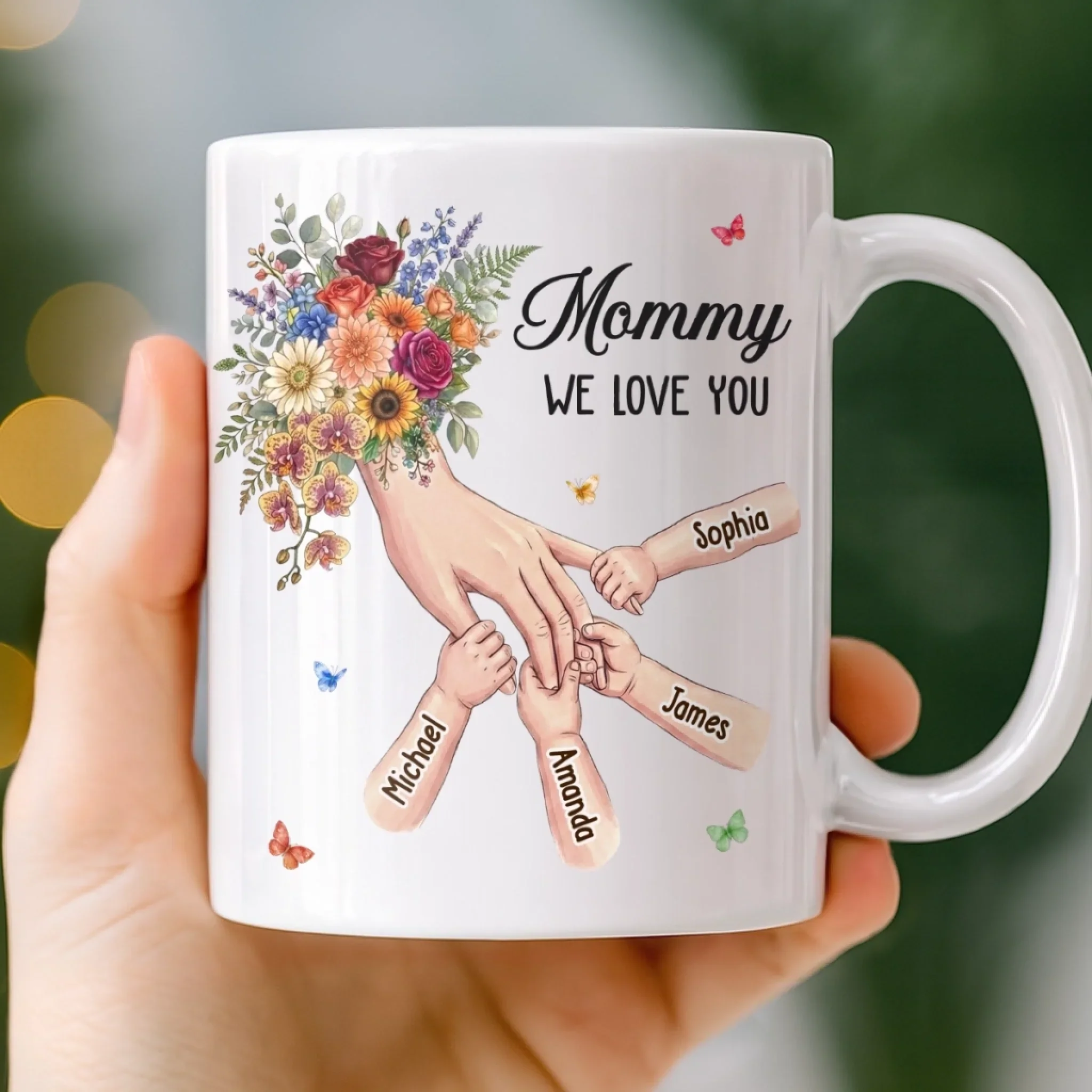 Custom Mug - Personalized Mother's Day Gifts For Mom, Grandma - Every Little Hand Holds Big Love - Image 2