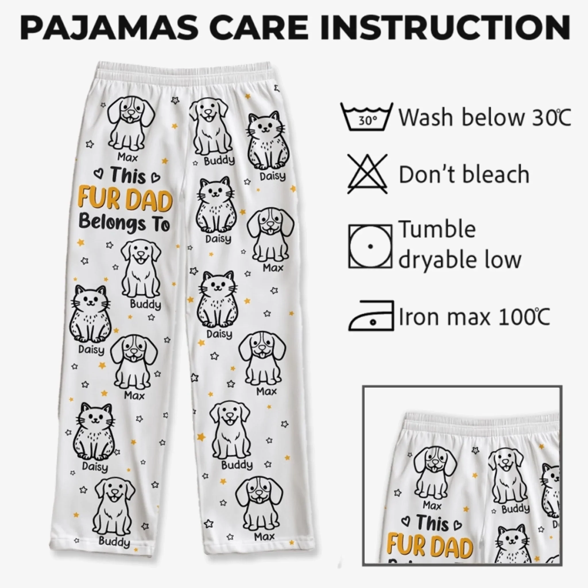 Custom Pajama Pants - Personalized Birthday Gifts For Dog Cat Lovers, Dog Dad And Mom, Cat Owners - Belongs To My Crew - Image 4
