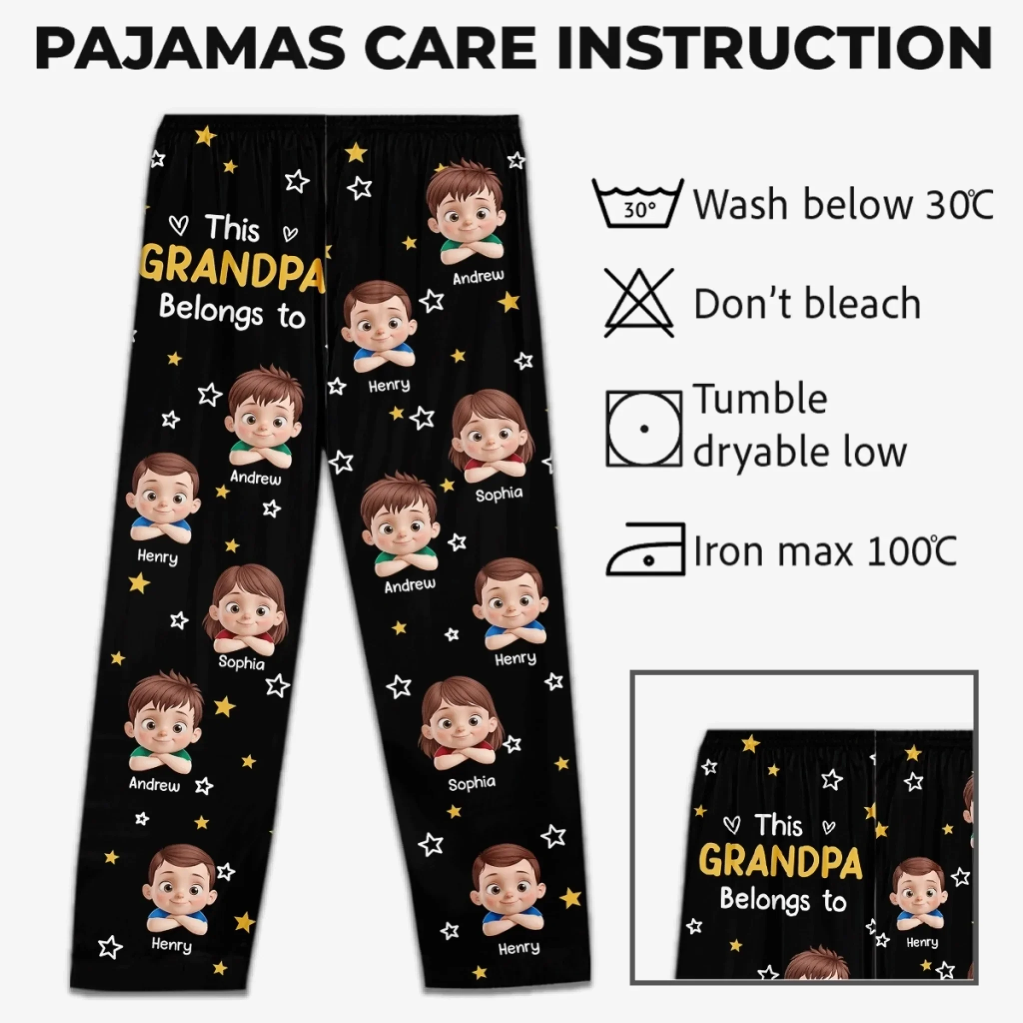 Custom Pajama Pants - Personalized Christmas Birthday Gifts For Grandpa, Grandma - Generations Gather Hearts Alight - Image 4