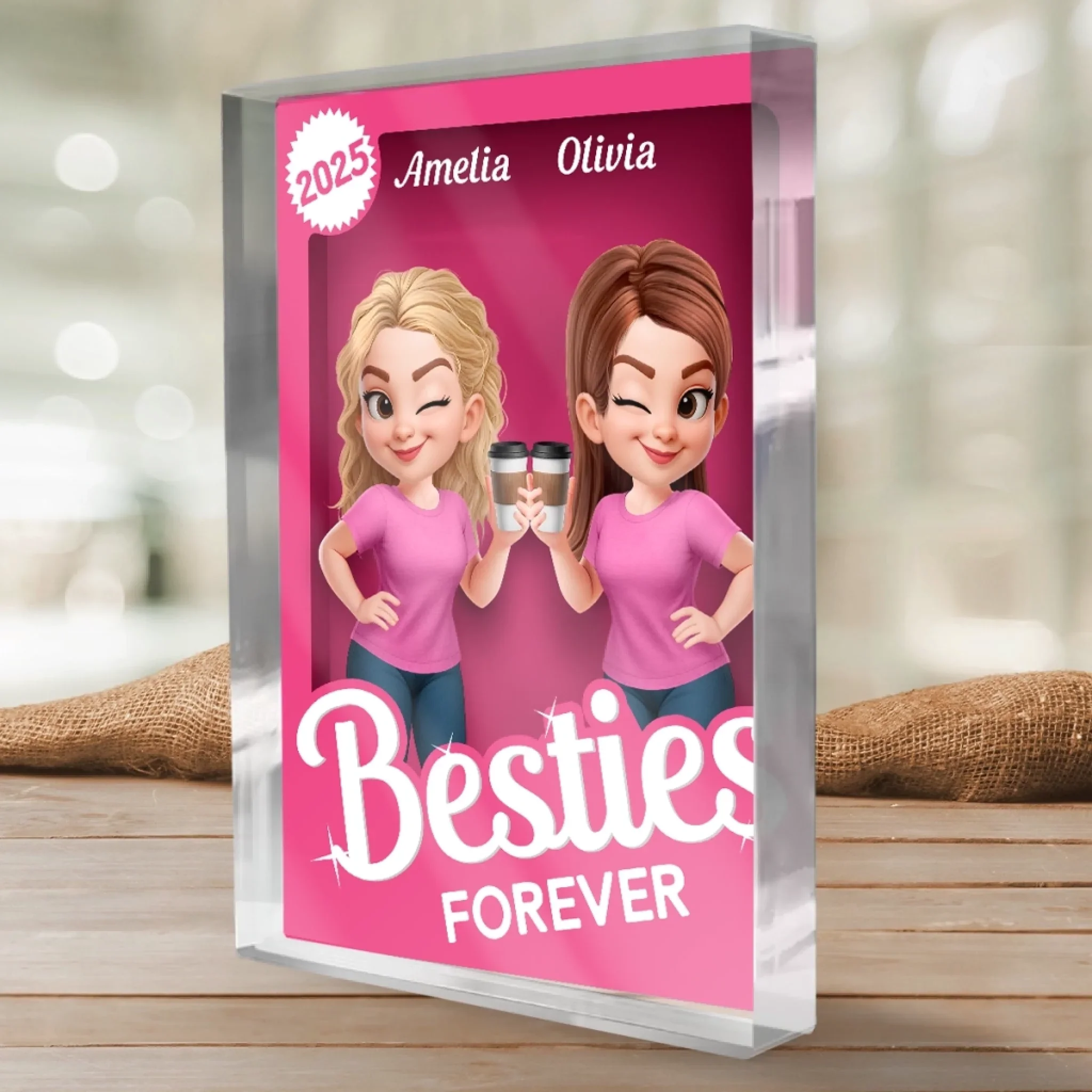 Custom Partner In Crime Rectangle Shaped Acrylic Plaque - Personalized Best Friend Birthday Gifts For Women, Besties, Sisters, BFF - Partners In Crime - Image 3