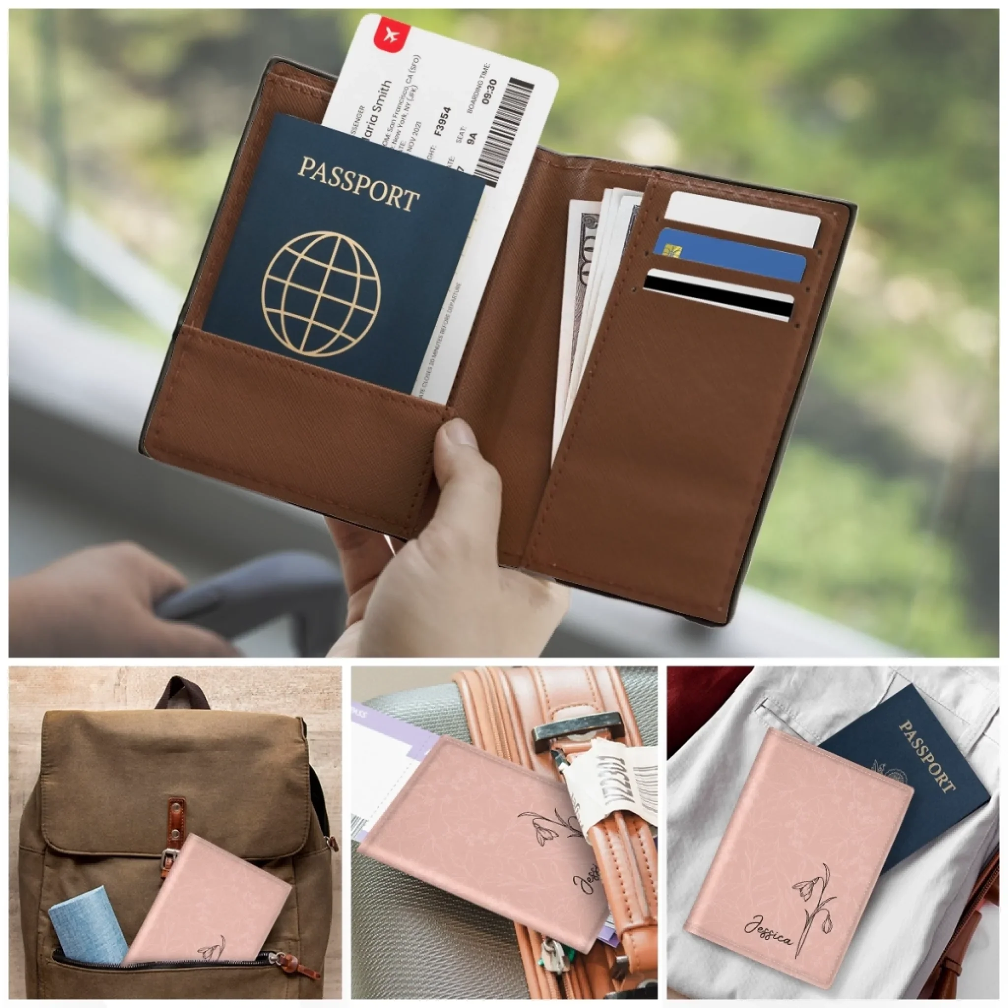 Custom Passport Cover, Passport Holder - Personalized Summer Vacation And Travel Gifts For Women, Men - She Travels, She Conquers - Image 5