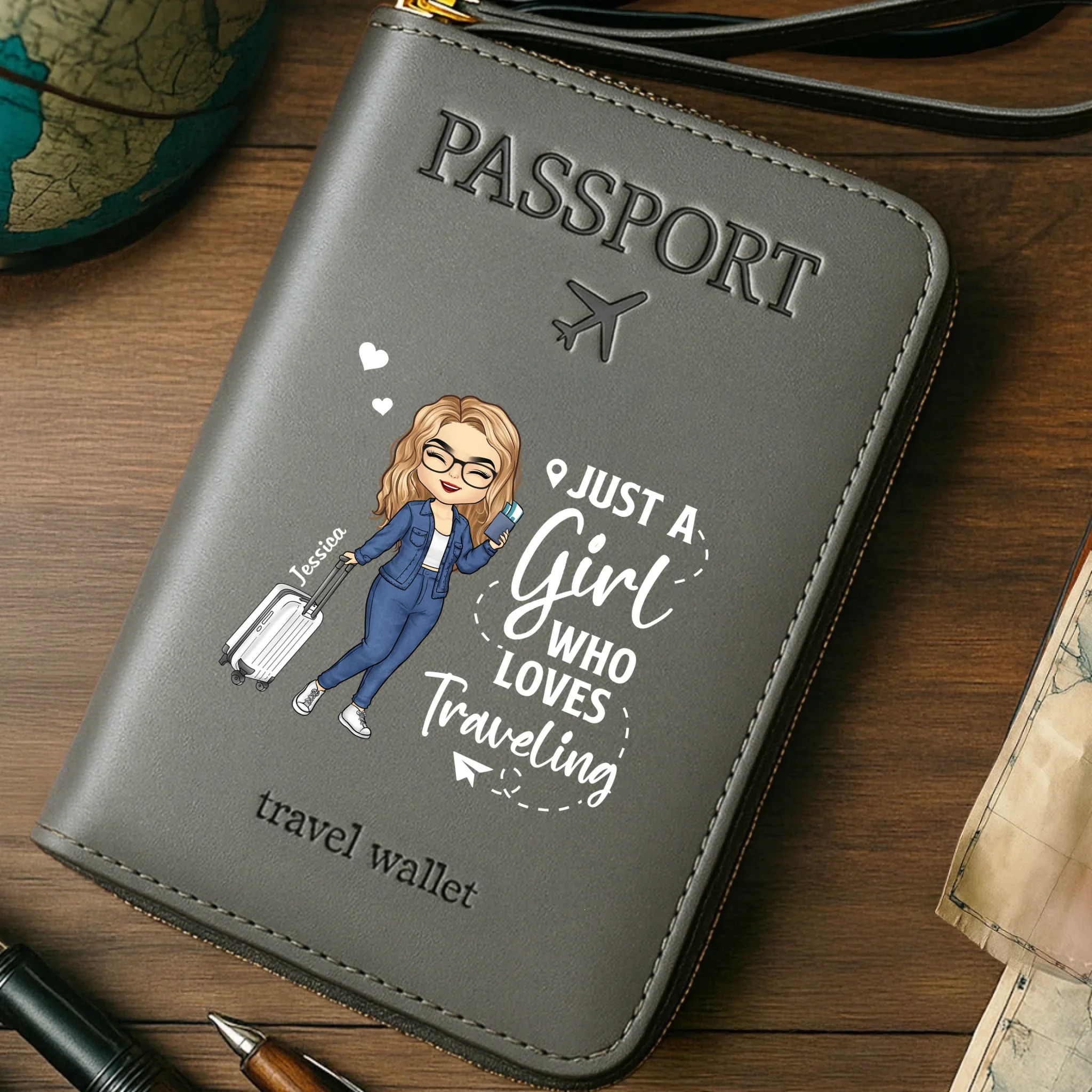 Custom Passport Wallet, Passport Holder - Personalized Summer Vacation And Travel Gifts For Women, Men - Passport Ready, World Waiting - Image 4