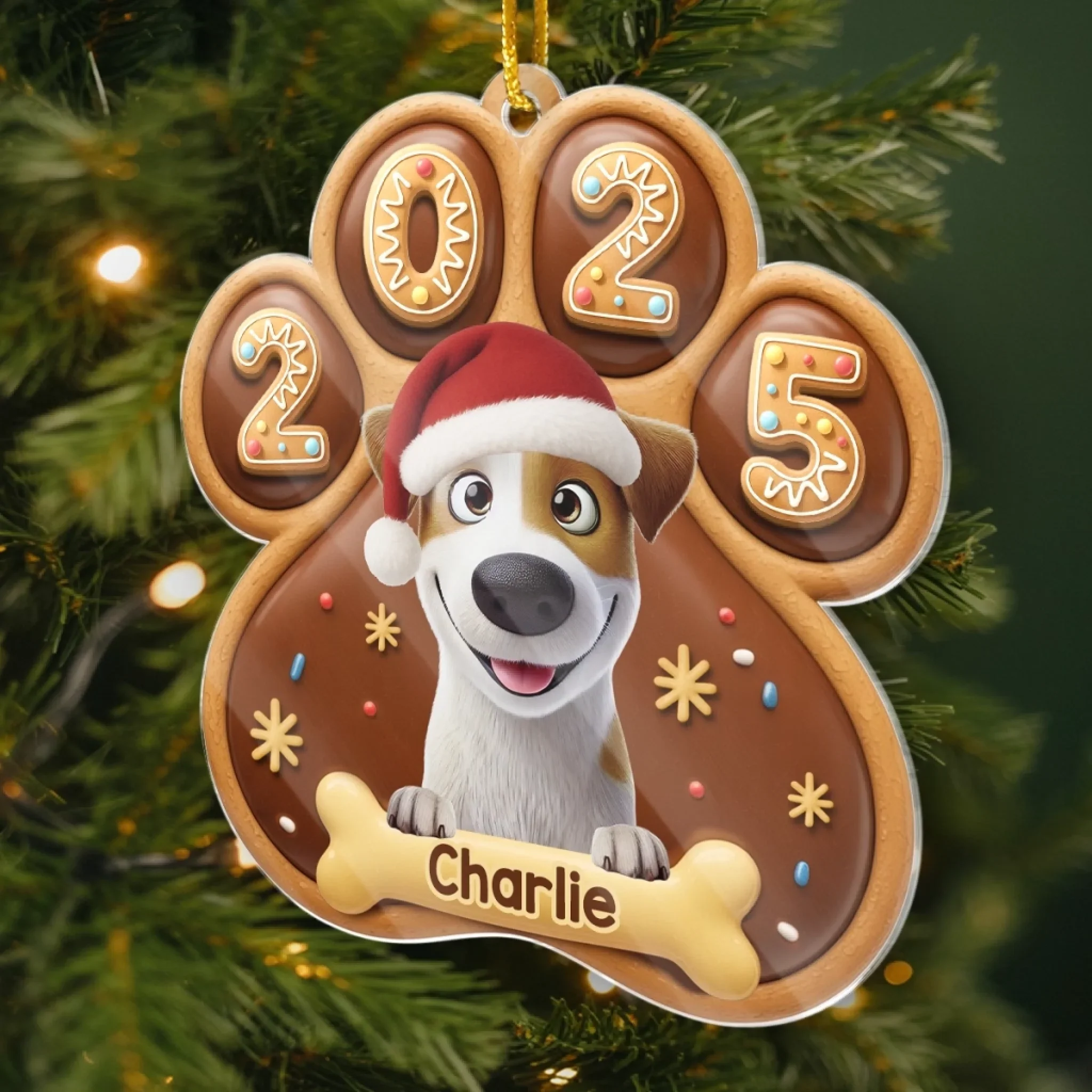 Custom Paw Acrylic Ornament - Personalized Christmas Birthday Gifts For Dog Lovers, Dog Dad And Mom - Santa’s Favorite Furball - Image 3