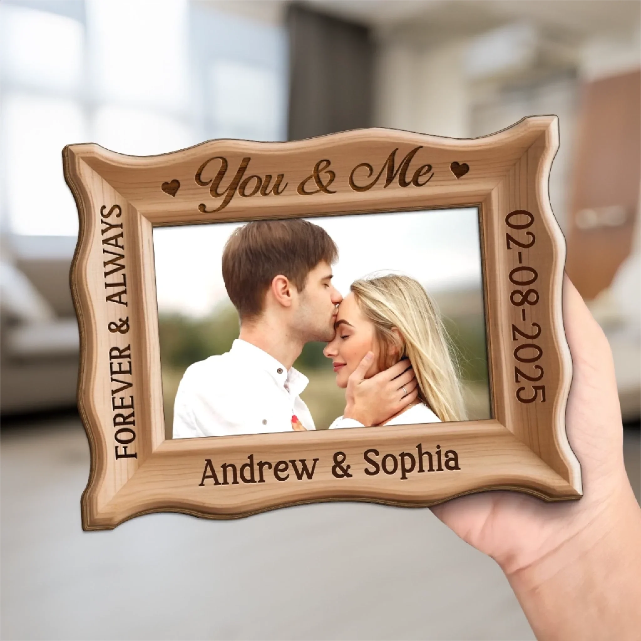 Custom Photo 2-Layered Wooden Plaque - Personalized Anniversary Wedding Gifts For Husband And Wife, Him And Her - You And Me - Image 5