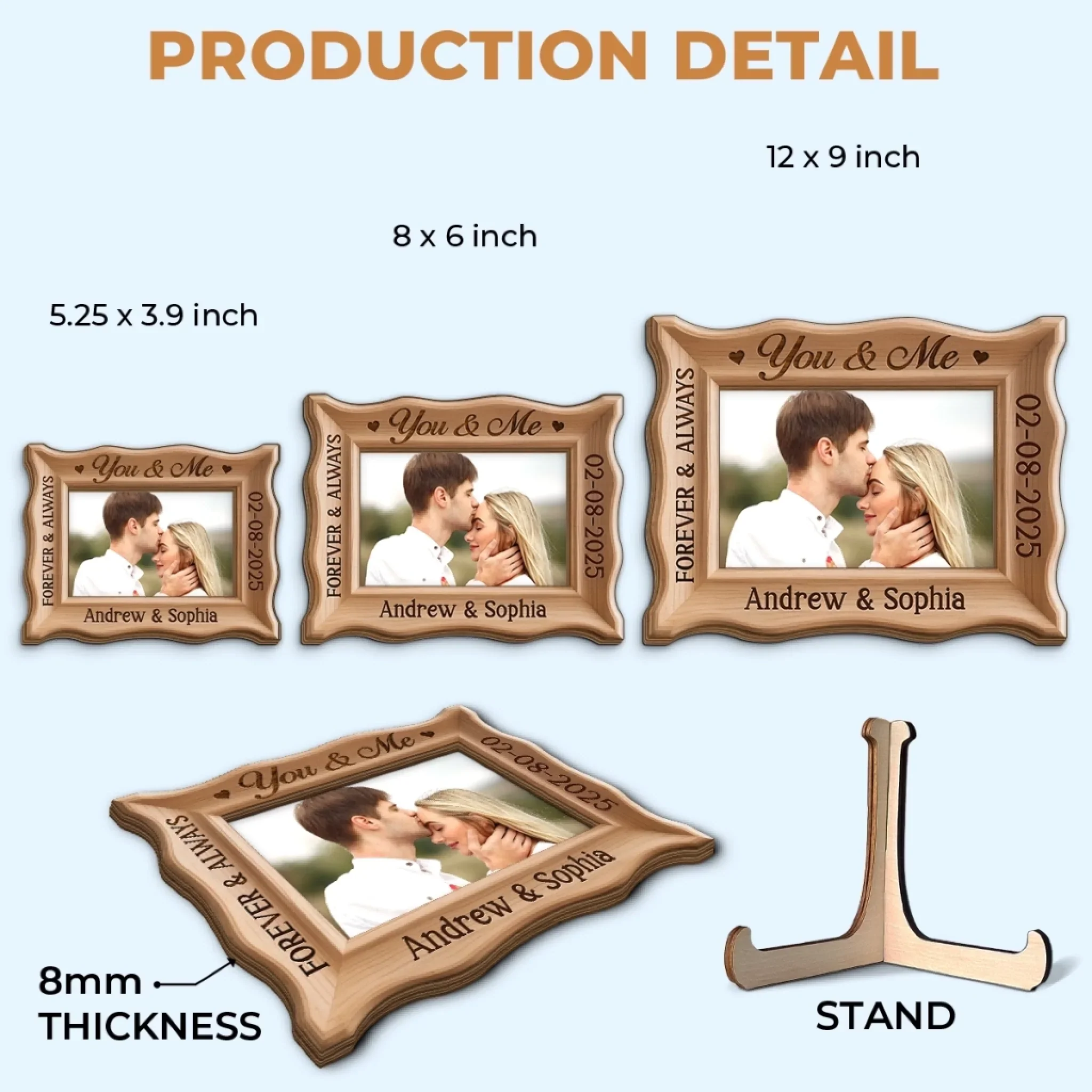 Custom Photo 2-Layered Wooden Plaque - Personalized Anniversary Wedding Gifts For Husband And Wife, Him And Her - You And Me - Image 6