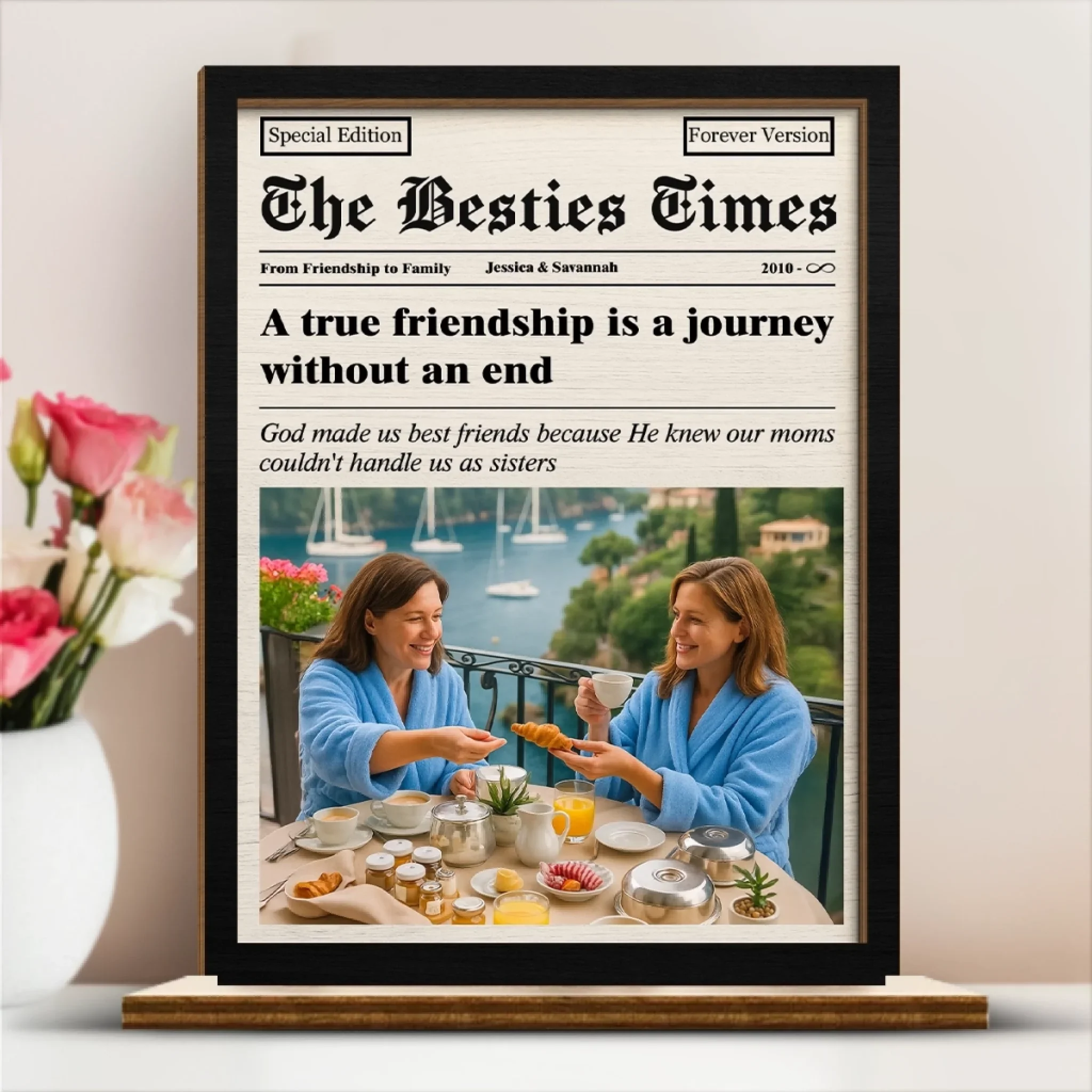 Custom Photo 2-Layered Wooden Plaque - Personalized Best Friend Birthday Gifts For Women - We Are Forever - Image 3