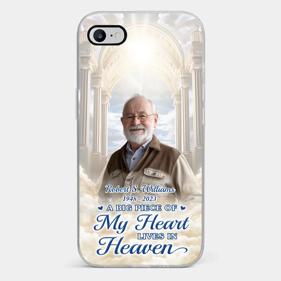 Custom Photo A Big Piece Of My Heart Lives In Heaven - Memorial Personalized Custom Clear Phone Case - Sympathy Gift For Family Members - Image 2