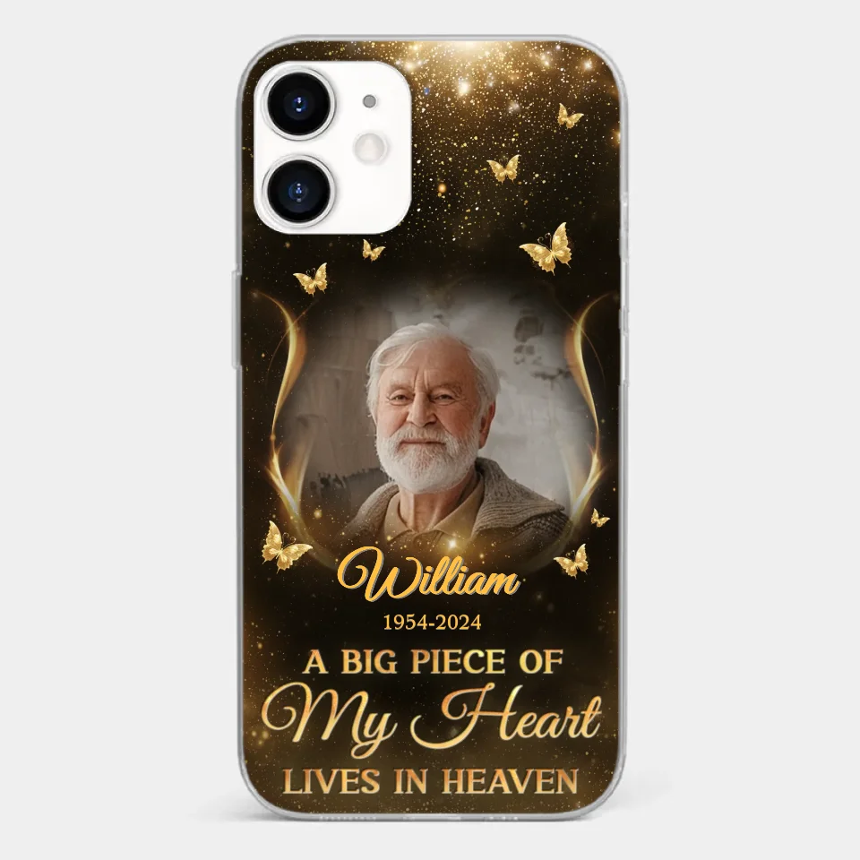 Custom Photo A Big Piece Of My Heart - Memorial Personalized Custom Clear Phone Case - Sympathy Gift For Family Members - Image 9